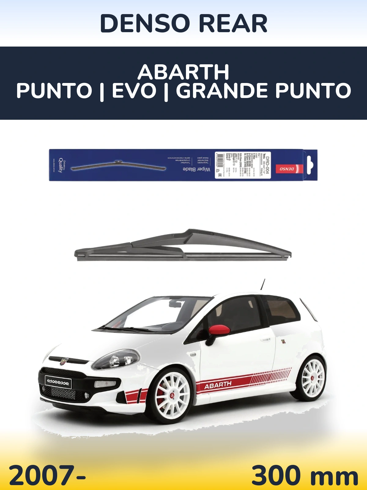 Rear wiper blade Denso Rear 300 mm for Abarth Punto | Evo | Grande Punto 2007-2026