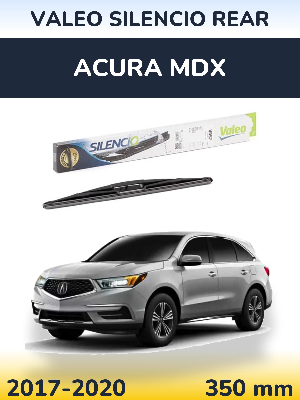 Rear wiper blade Valeo Silencio Rear 345 mm for Acura MDX 2017-2020