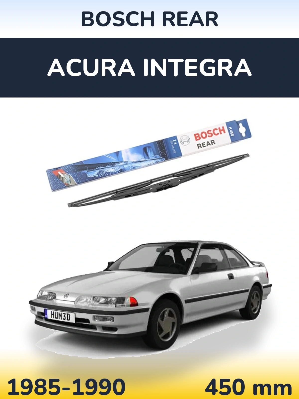 Rear wiper blade BOSCH Rear 450 mm for Acura Integra 1985-1990