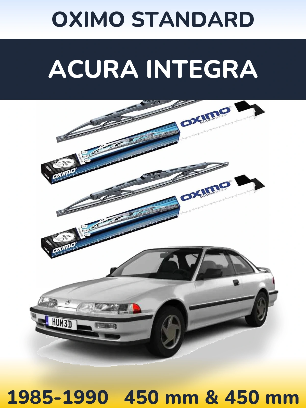 Комплект передніх щіток Oximo Standard 450 & 450 мм для Acura Integra 1985-1990