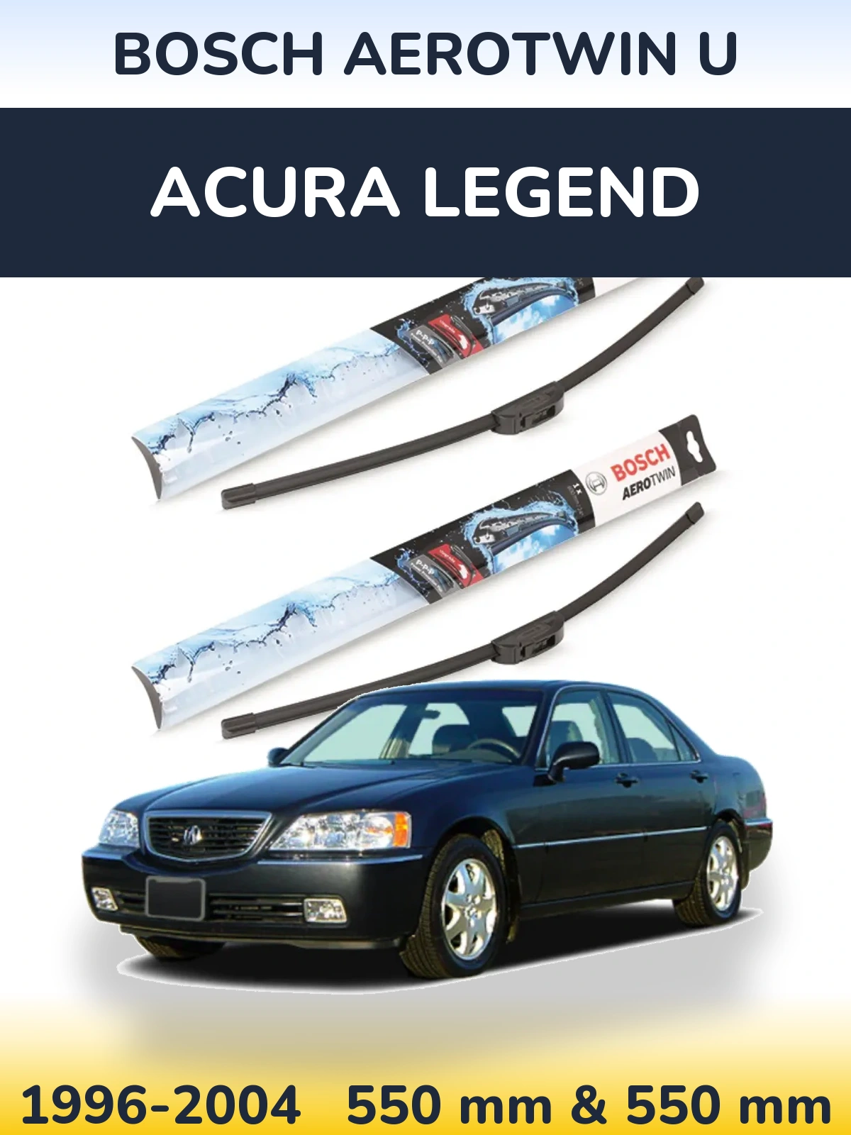 Комплект передних дворников BOSCH AeroTwin U 550 & 550 мм для Acura Legend 1996-2004