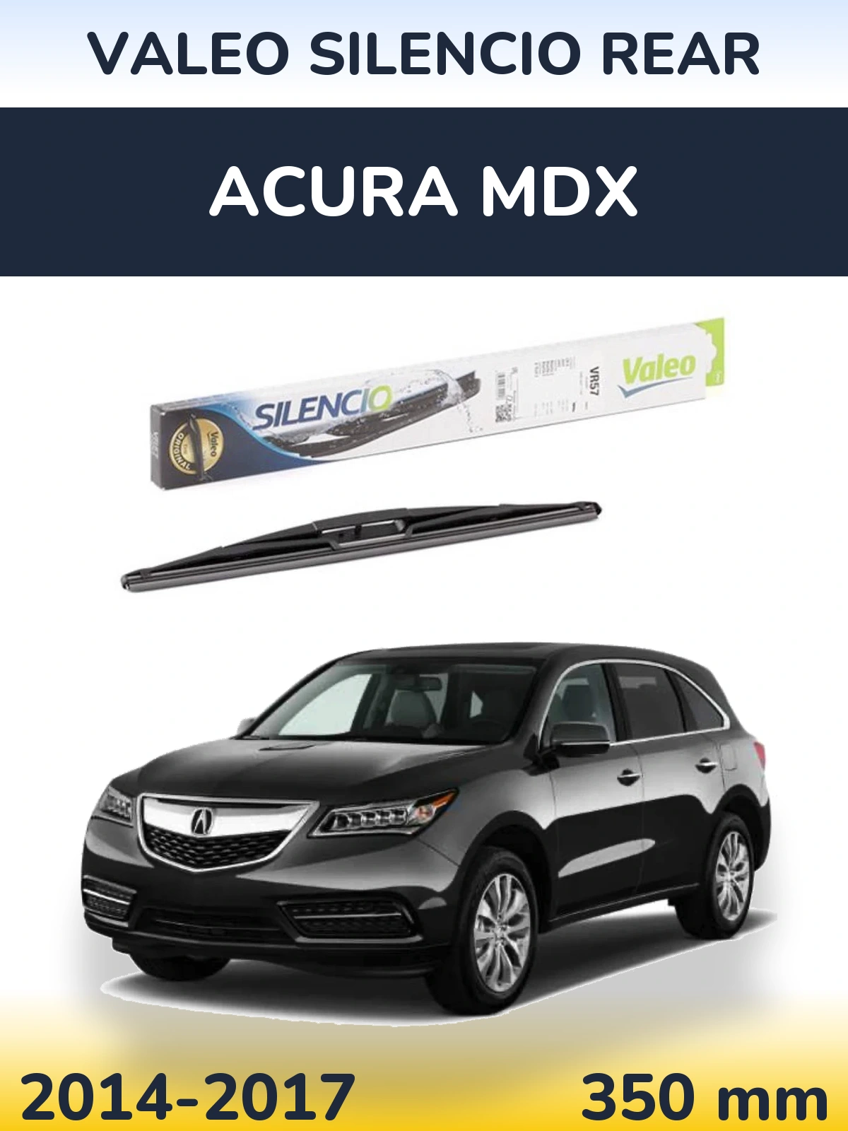 Rear wiper blade Valeo Silencio Rear 345 mm for Acura MDX 2014-2017