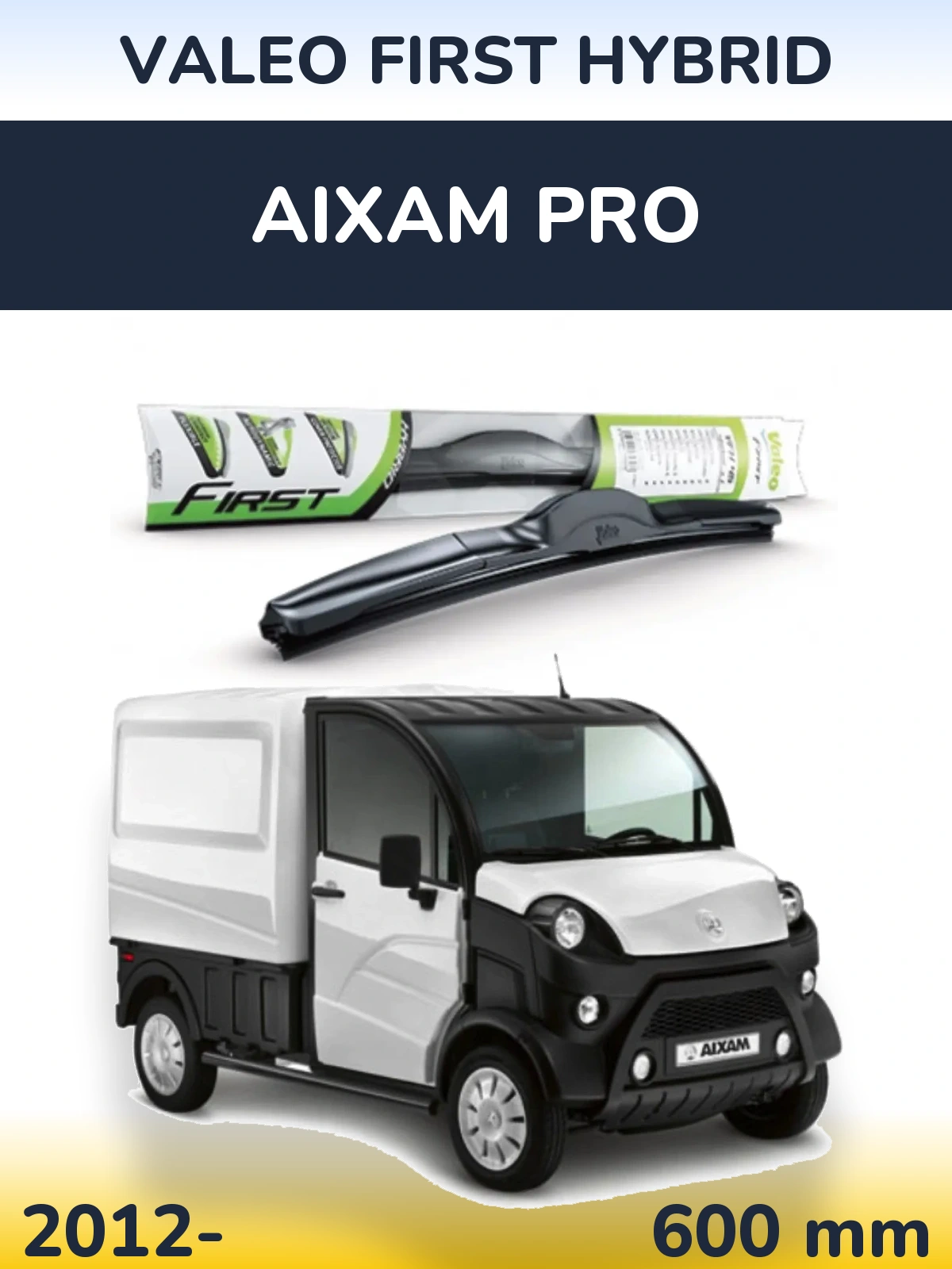 Передний дворник Valeo First Hybrid 600 мм для Aixam PRO 2012-2026