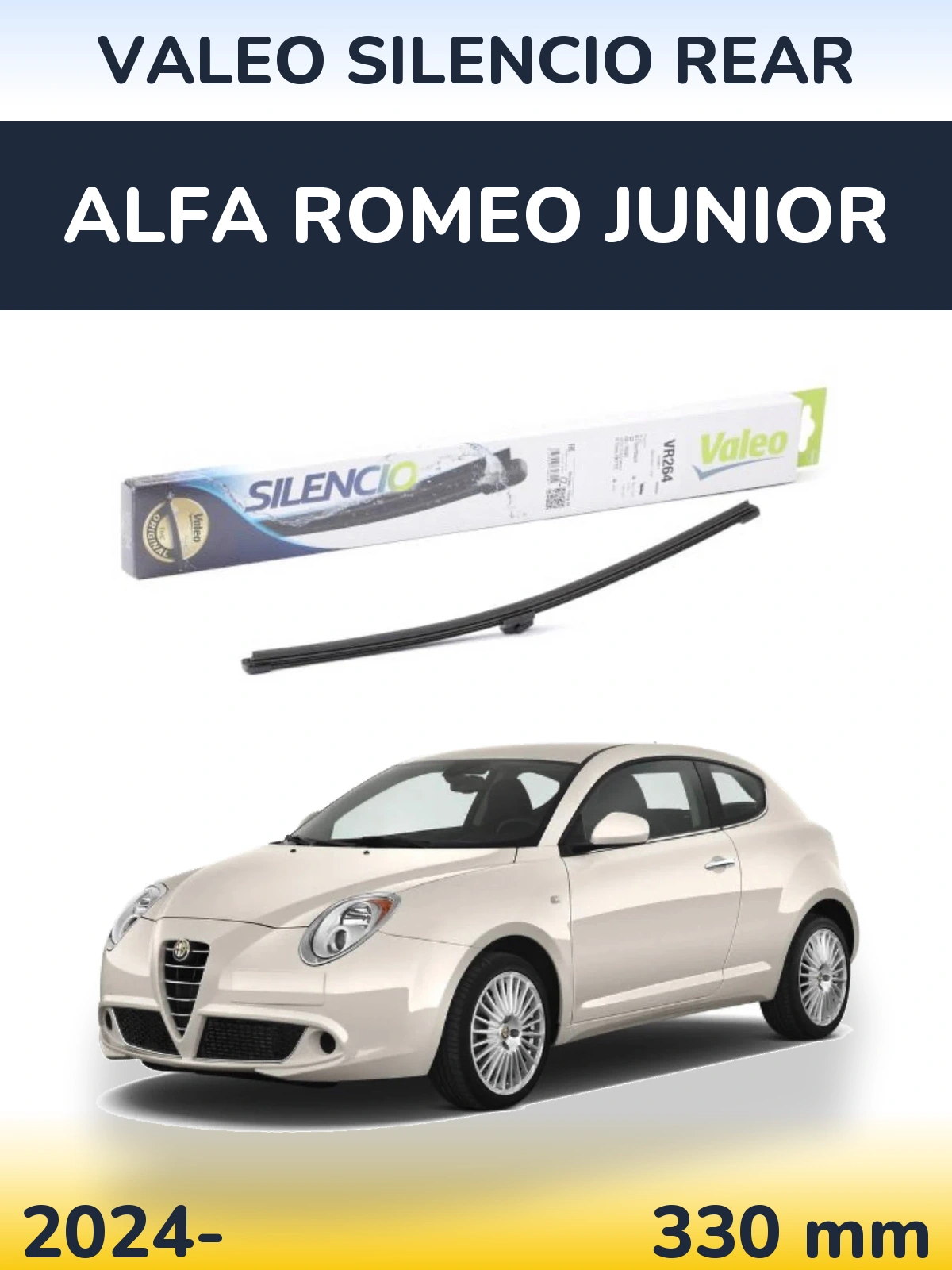 Rear wiper blade Valeo Silencio Rear 320 mm for Alfa Romeo Junior 2024-2026