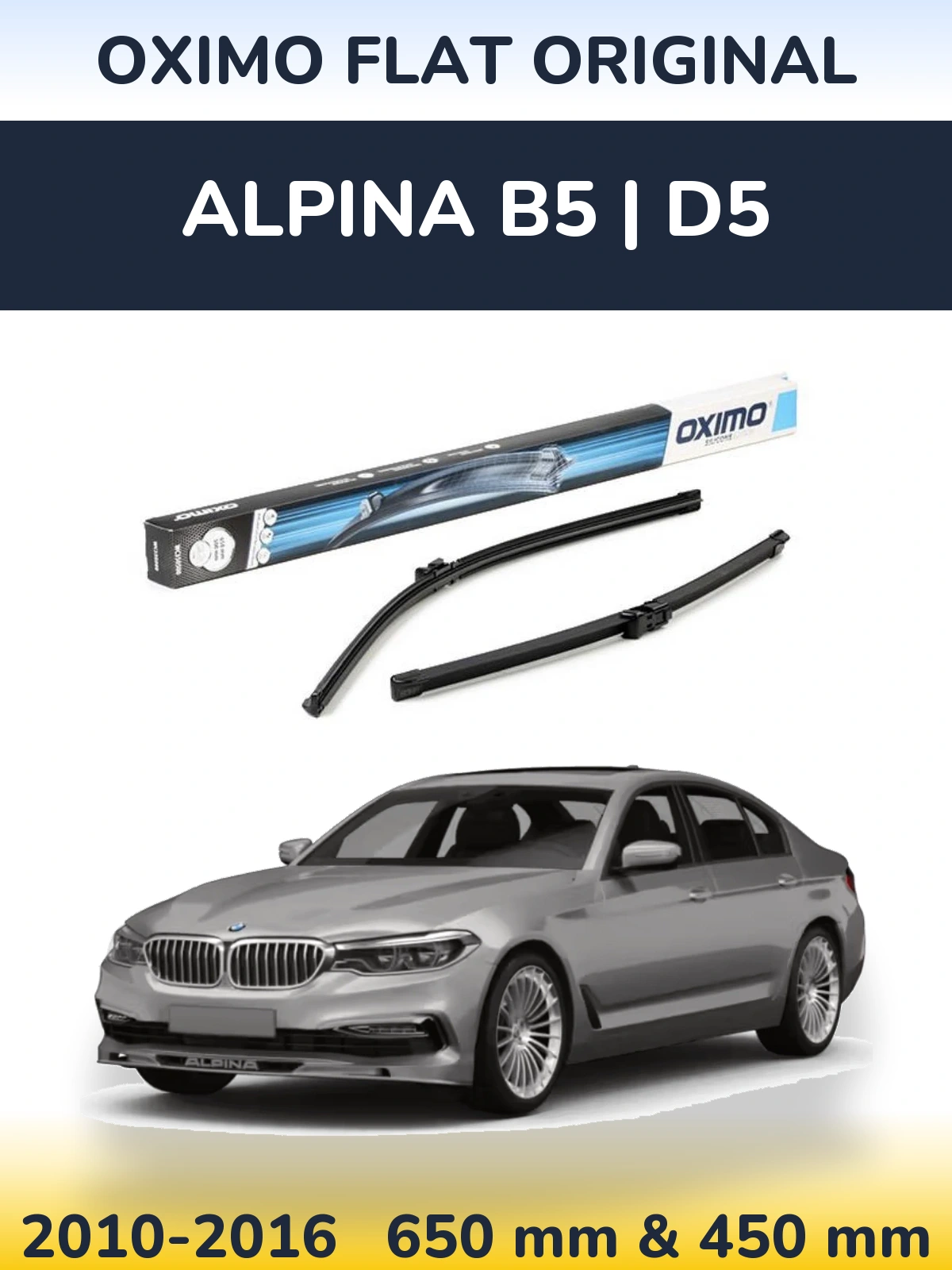 Комплект передних дворников Oximo Flat Original 650 & 450 мм для Alpina B5 | D5 2010-2016