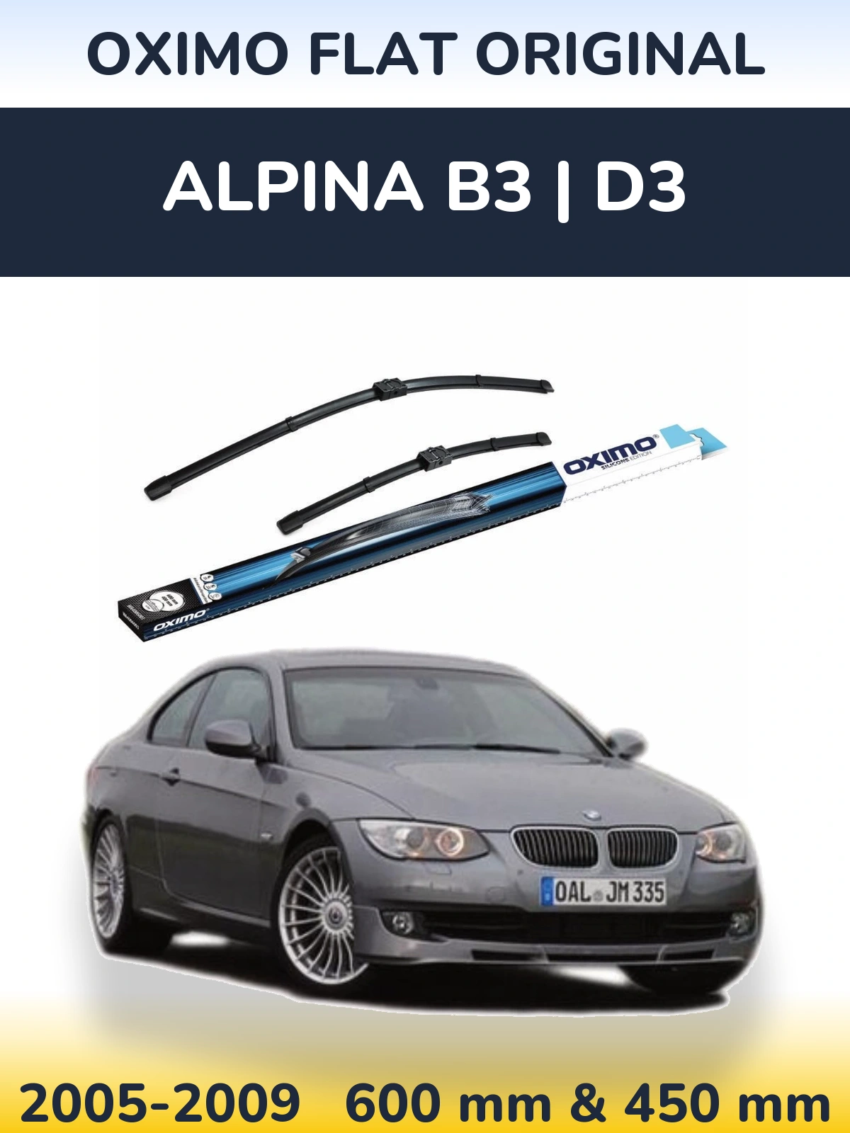 Комплект передних дворников Oximo Flat Original 600 & 400 мм для Alpina B3 | D3 2005-2009