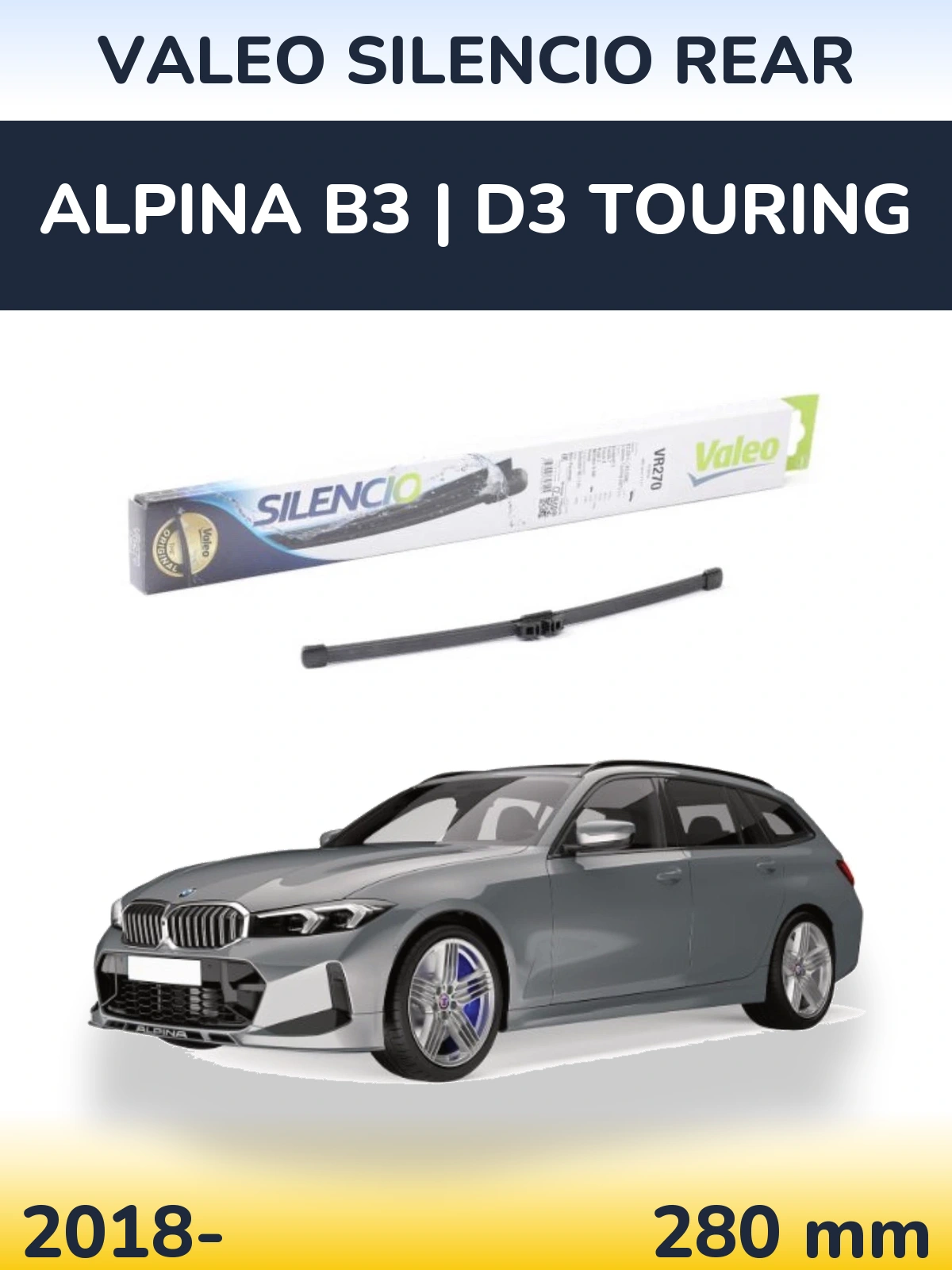 Rear wiper blade Valeo Silencio Rear 280 mm for Alpina B3 | D3 Touring 2018-2026