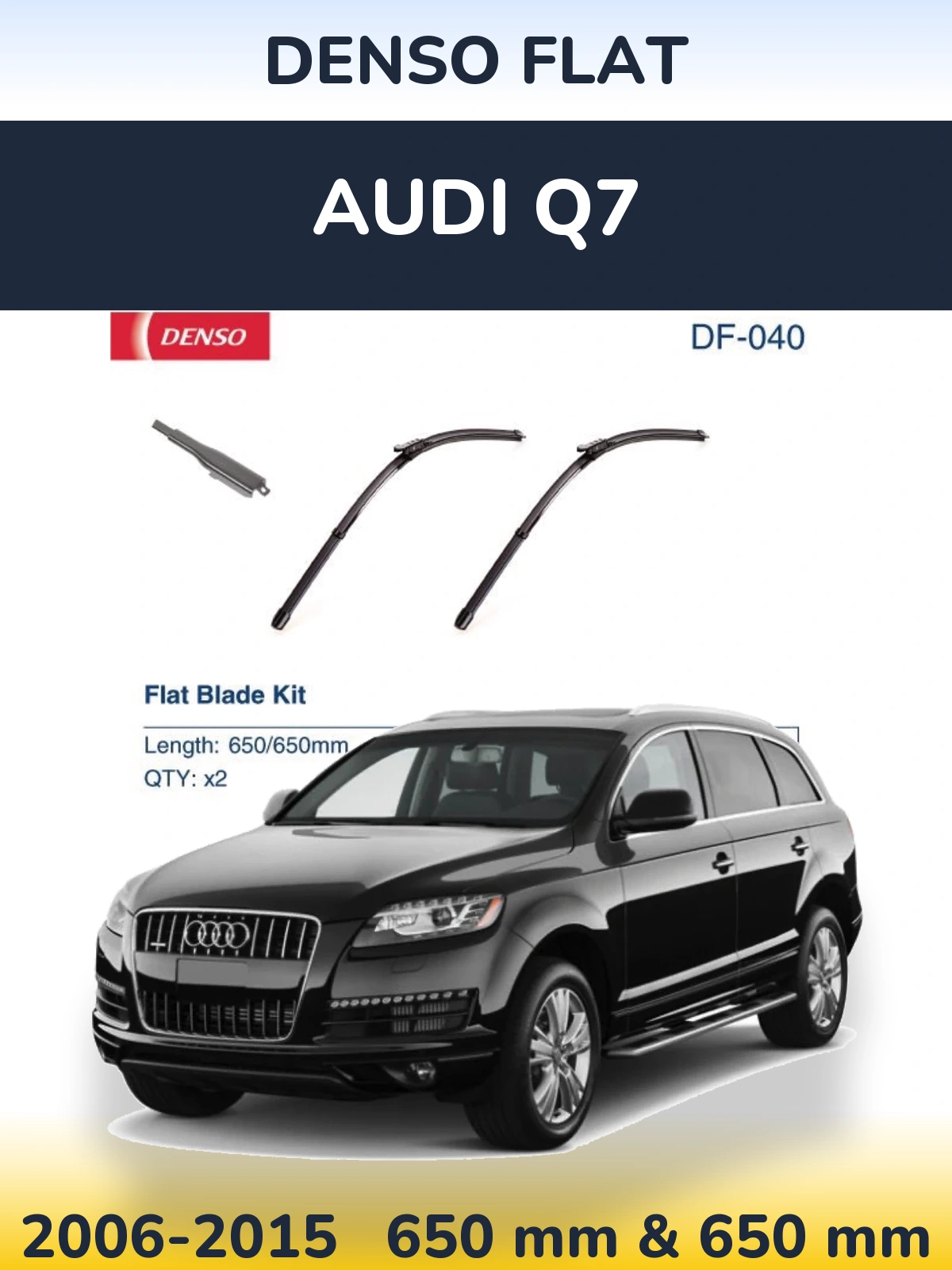 Комплект передних дворников Denso Flat 650 & 650 мм для Audi Q7 2006-2015