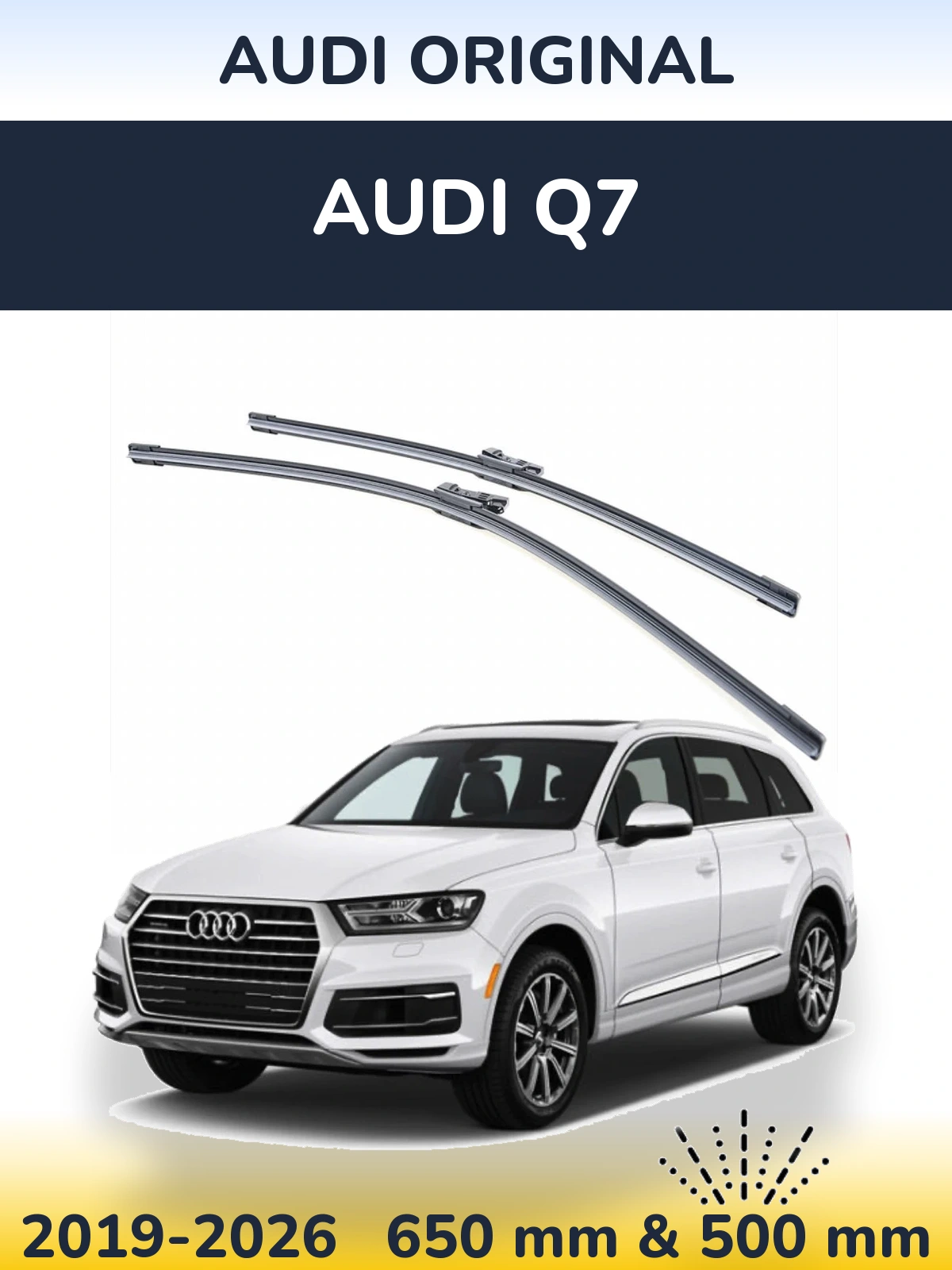 Front wiper blade set Audi OEM Audi Original 650 & 500 mm for Audi Q7 2019-2026