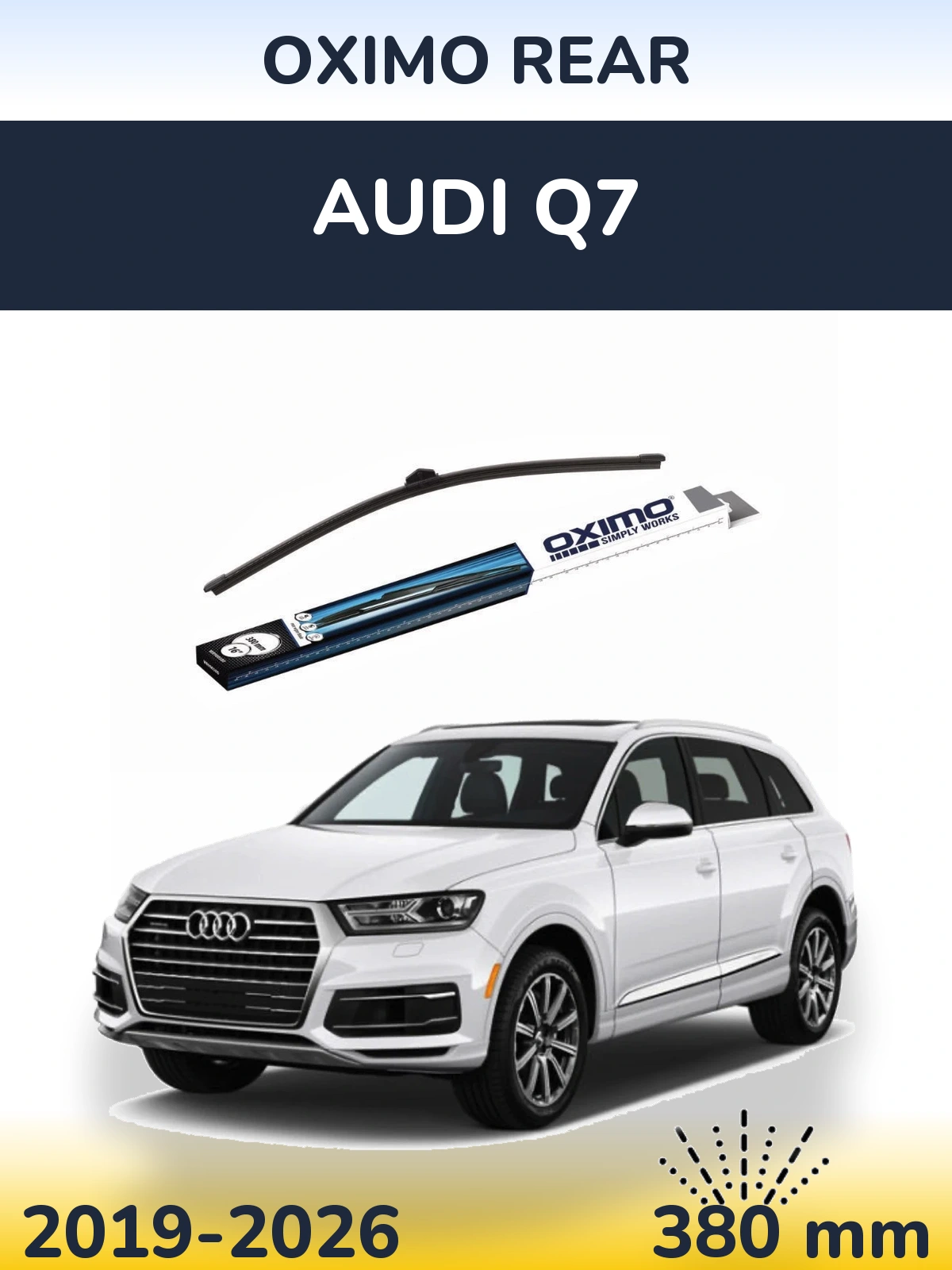 Rear wiper blade Oximo Rear 380 mm for Audi Q7 2019-2026