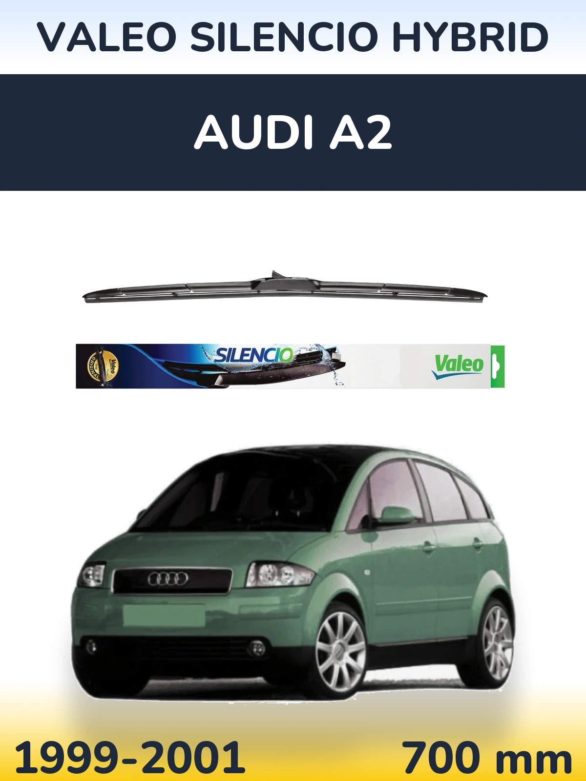 Передний дворник Valeo Silencio Hybrid 700 мм для Audi A2 1999-2001