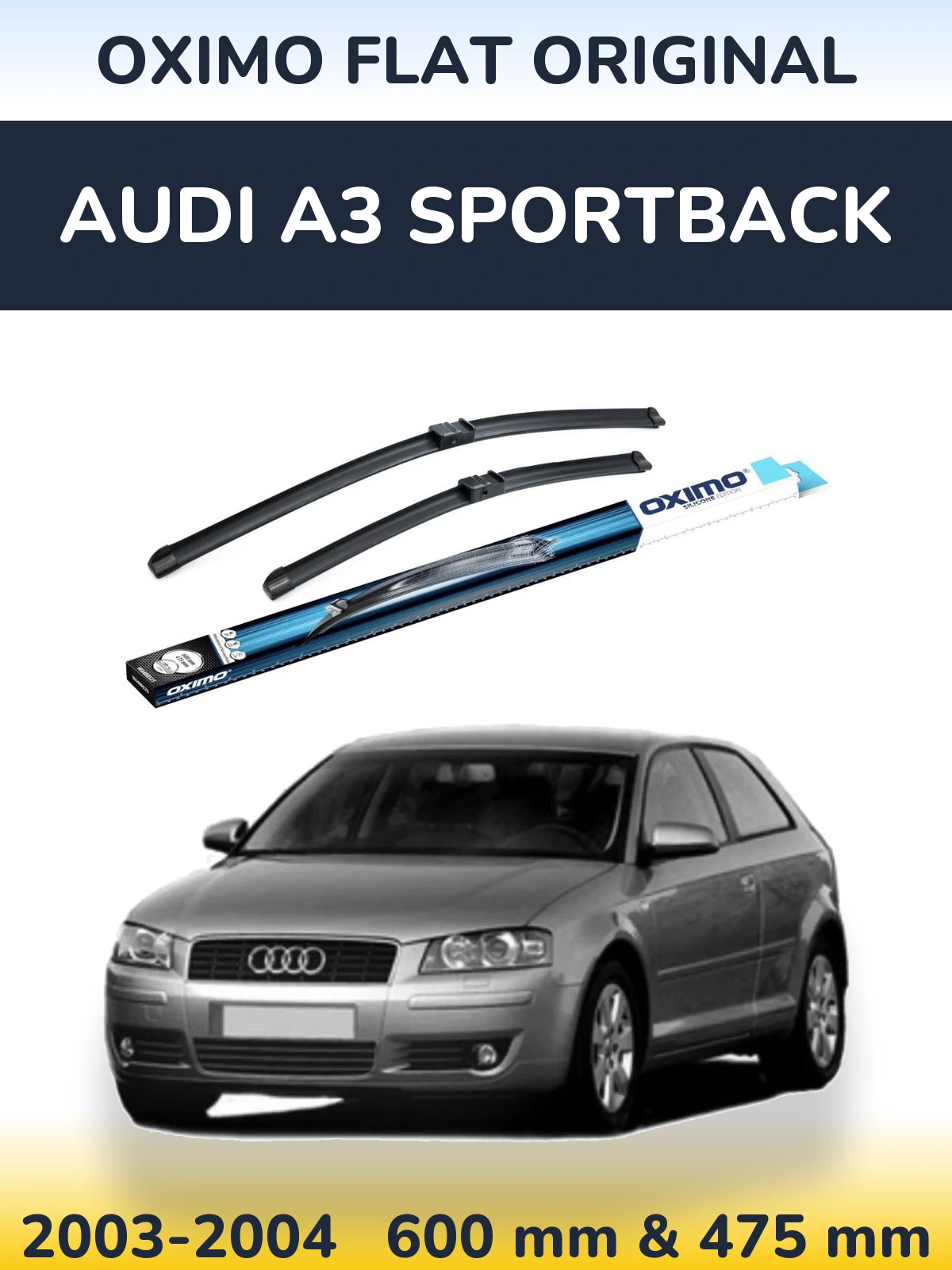Комплект передних дворников Oximo Flat Original 600 & 475 мм для Audi A3 Sportback 2003-2004
