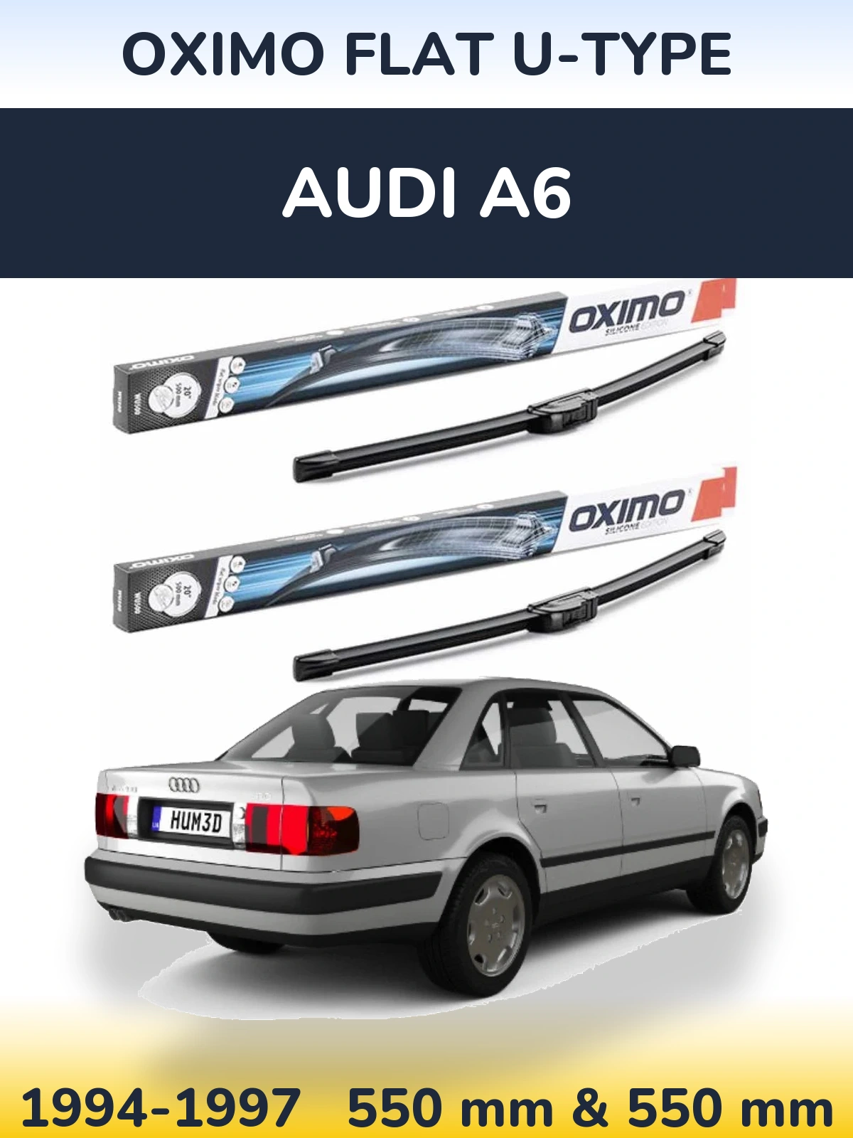Комплект передних дворников Oximo Flat U-type 550 & 550 мм для Audi A6 1994-1997