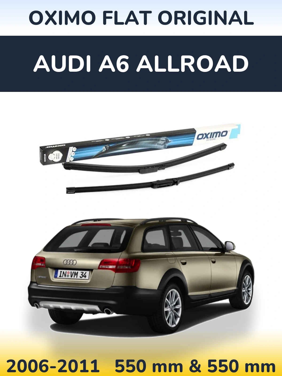 Комплект передних дворников Oximo Flat Original 550 & 550 мм для Audi A6 Allroad 2006-2011