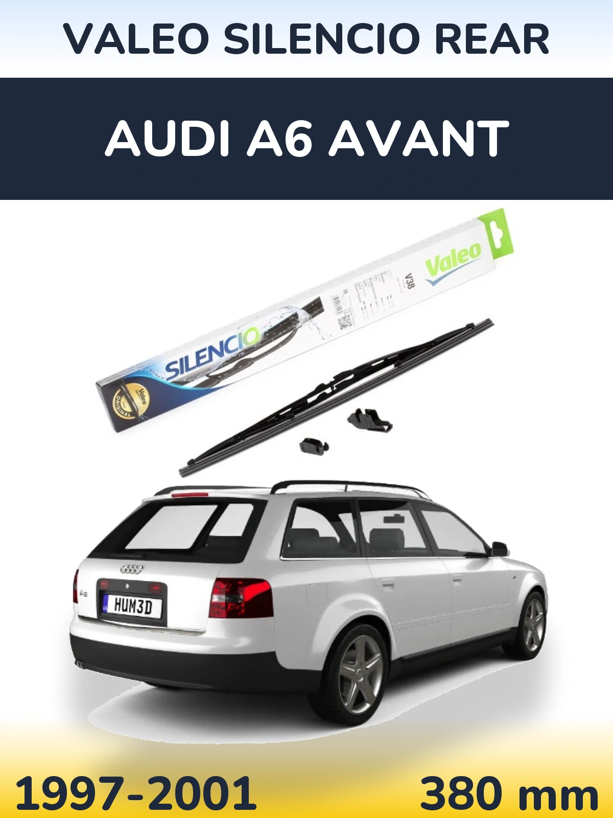 Rear wiper blade Valeo Silencio Rear 380 mm for Audi A6 Avant 1997-2001