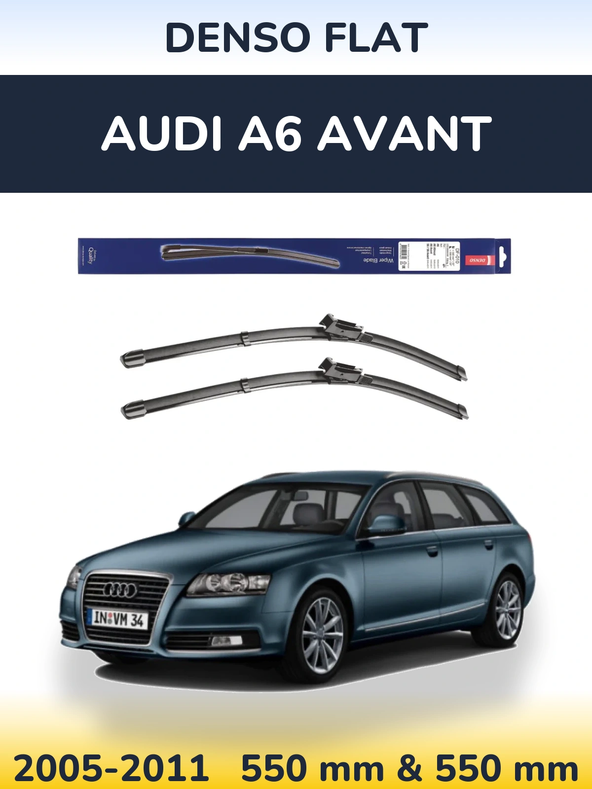 Комплект передних дворников Denso Flat 550 & 550 мм для Audi A6 Avant 2005-2011