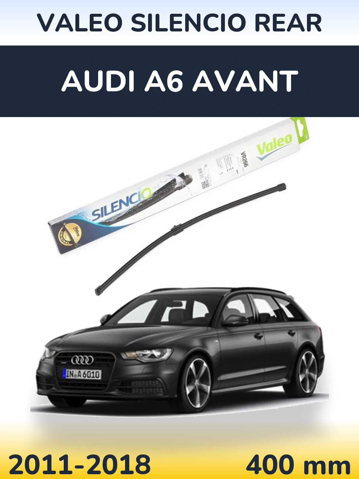 Rear wiper blade Valeo Silencio Rear 400 mm for Audi A6 Avant 2011-2018