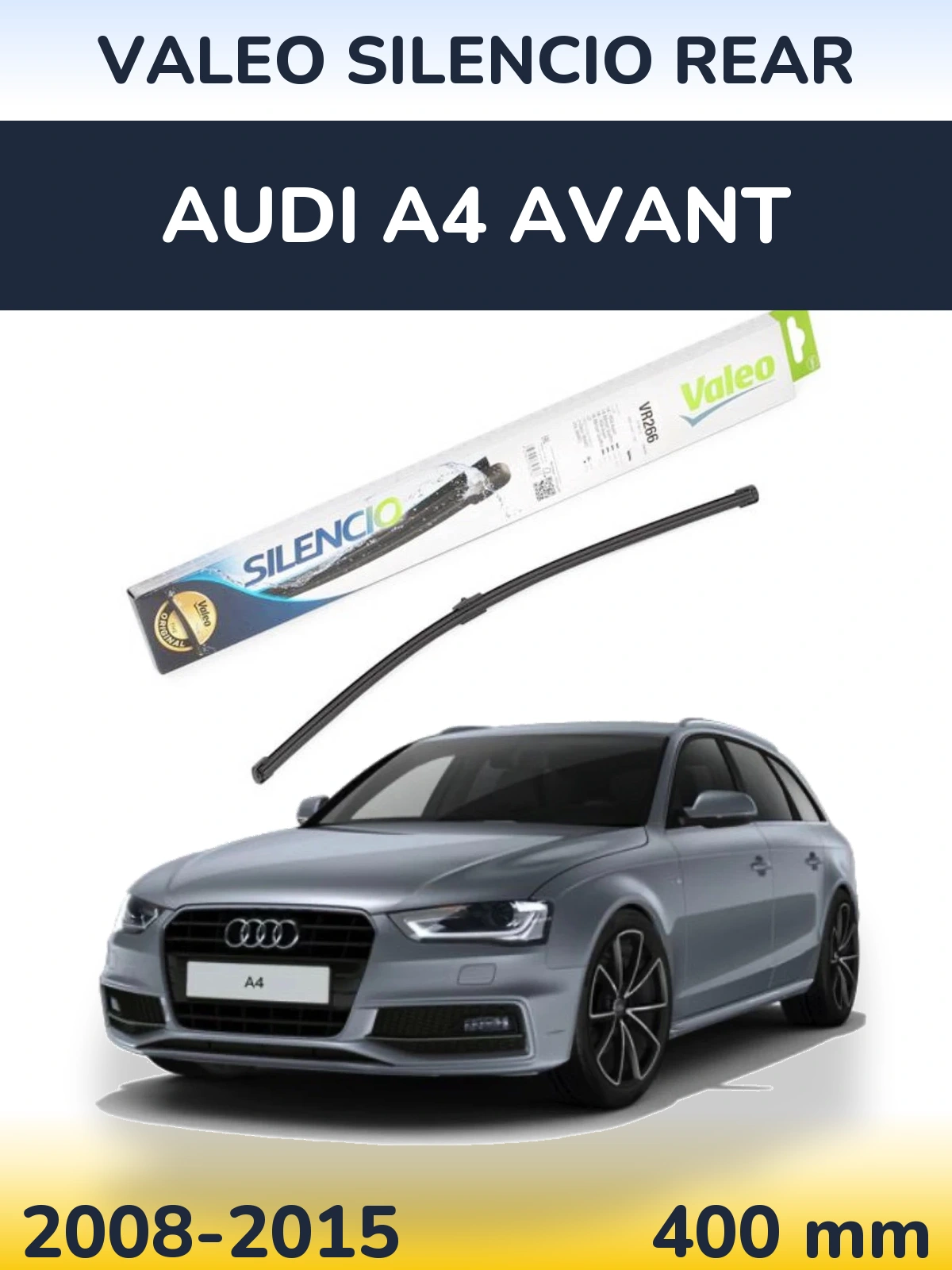 Rear wiper blade Valeo Silencio Rear 400 mm for Audi A4 Avant 2008-2015