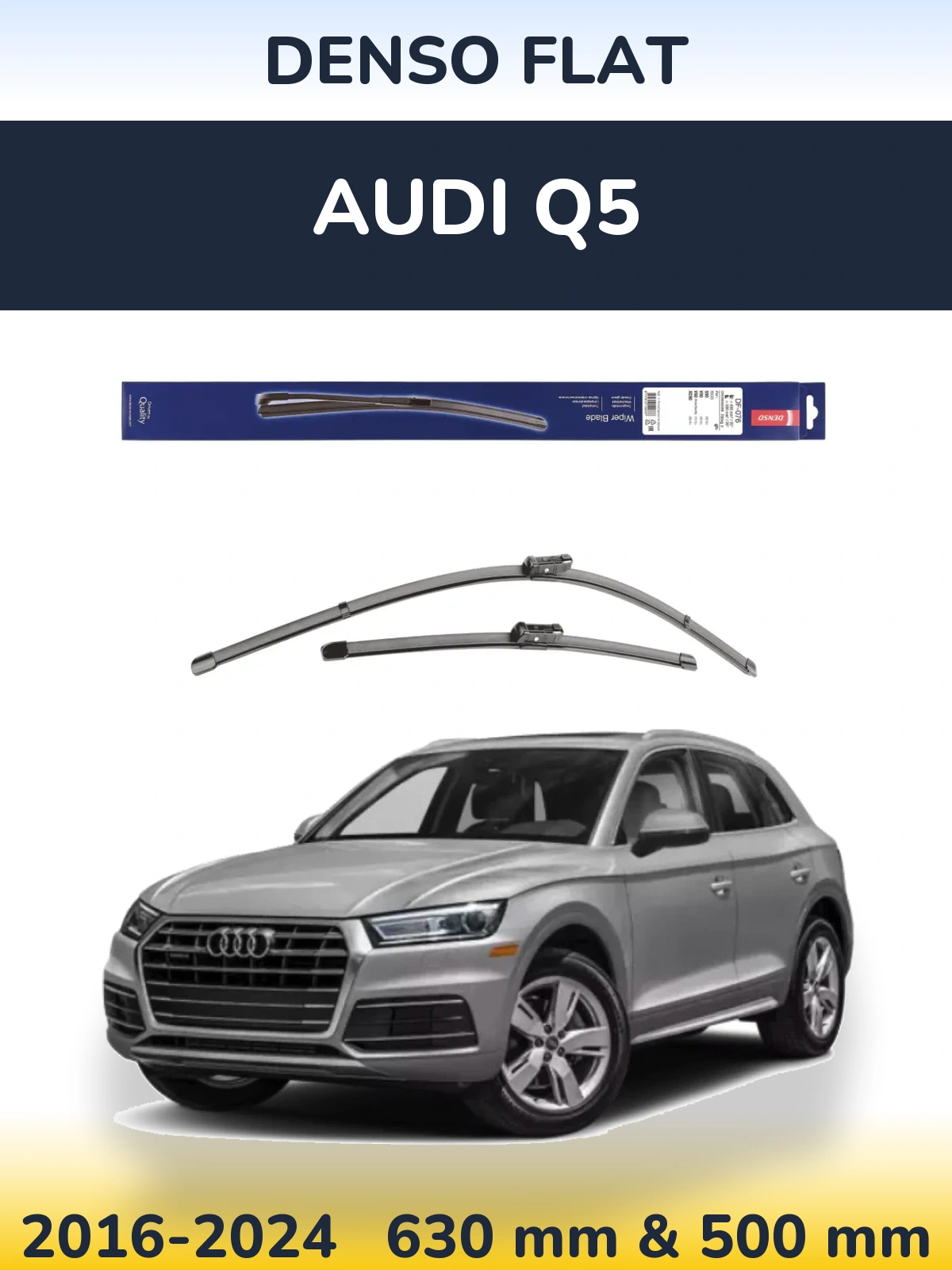 Комплект передних дворников Denso Flat 630 & 500 мм для Audi Q5 2016-2024