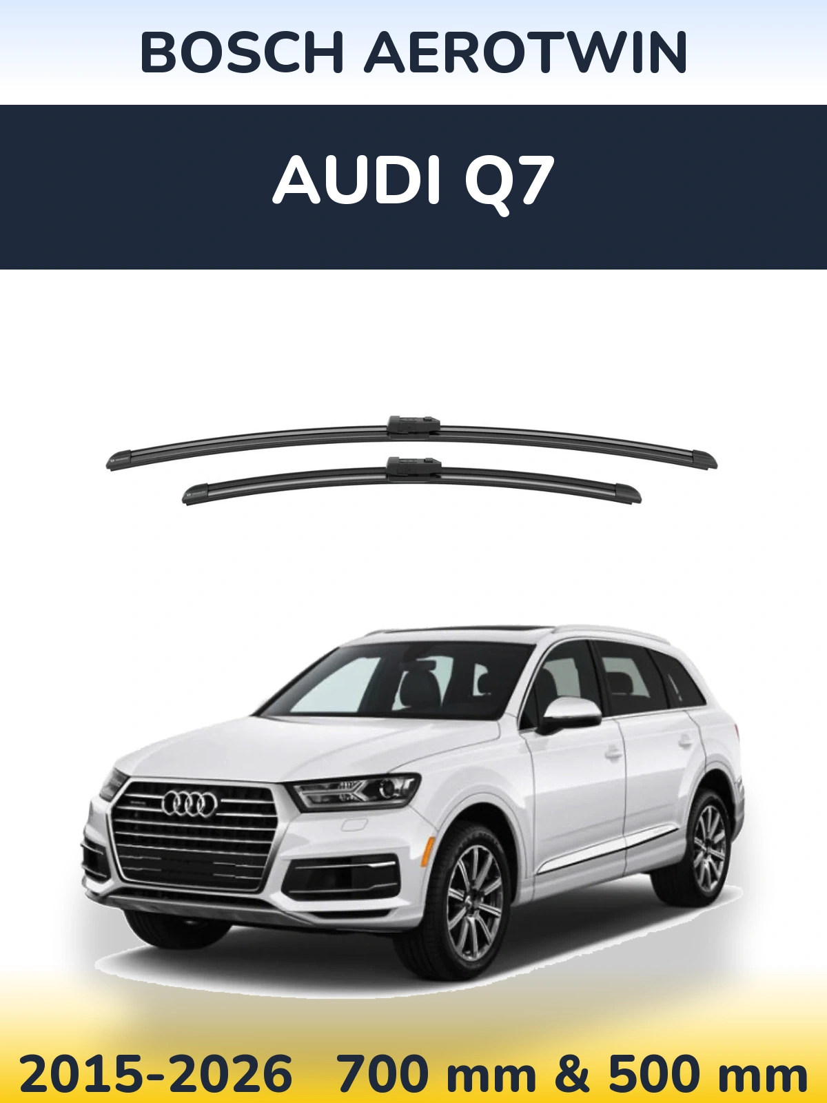 Комплект передніх щіток BOSCH AeroTwin 700 & 500 мм для Audi Q7 2015-2026