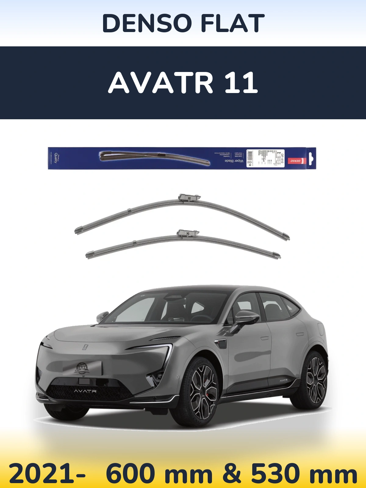 Front wiper blade set Denso Flat 600 & 520 mm for Avatr 11 2021-2026