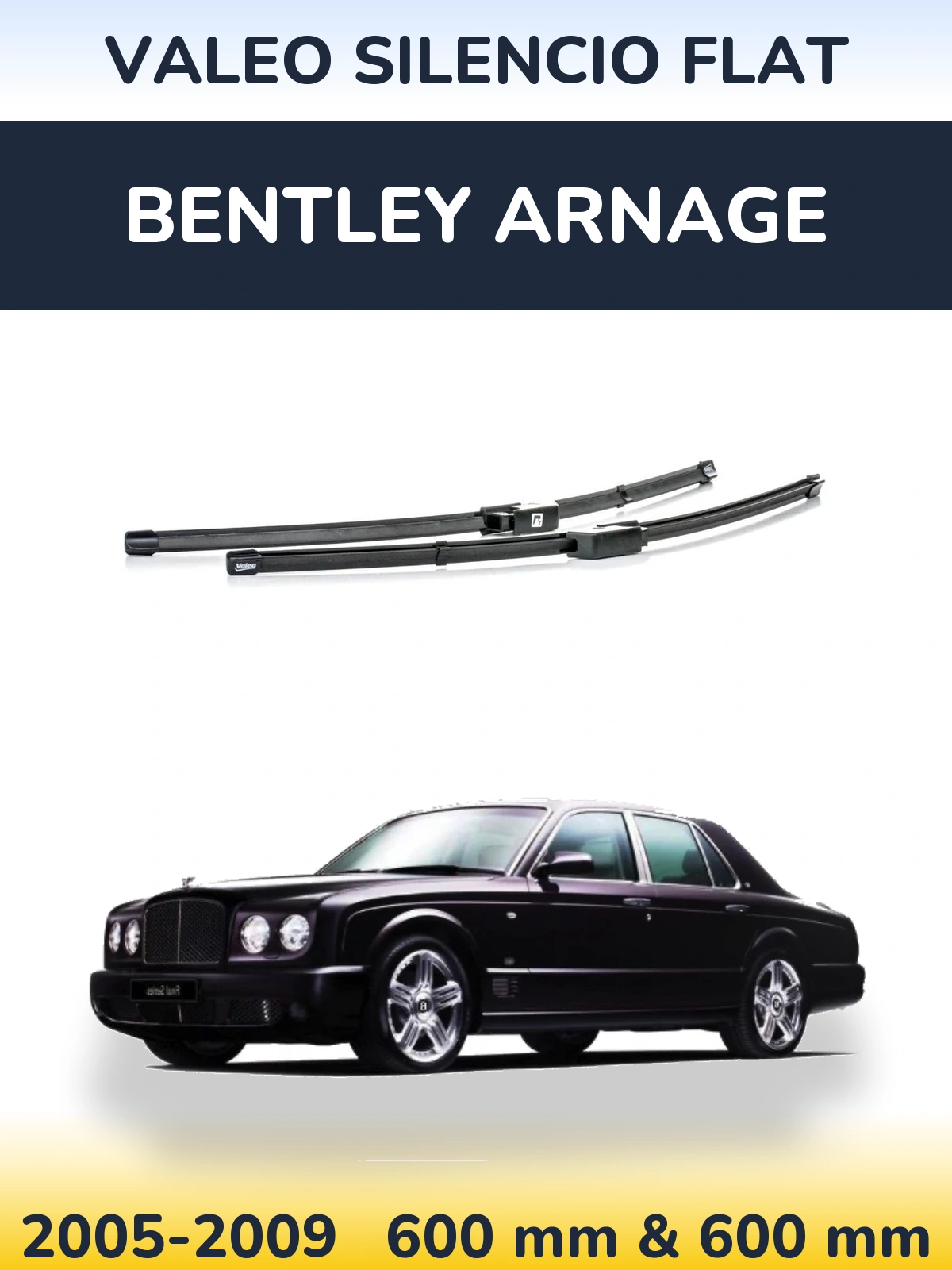 Комплект передніх щіток Valeo Silencio Flat 590 & 580 мм для Bentley Arnage 2005-2009