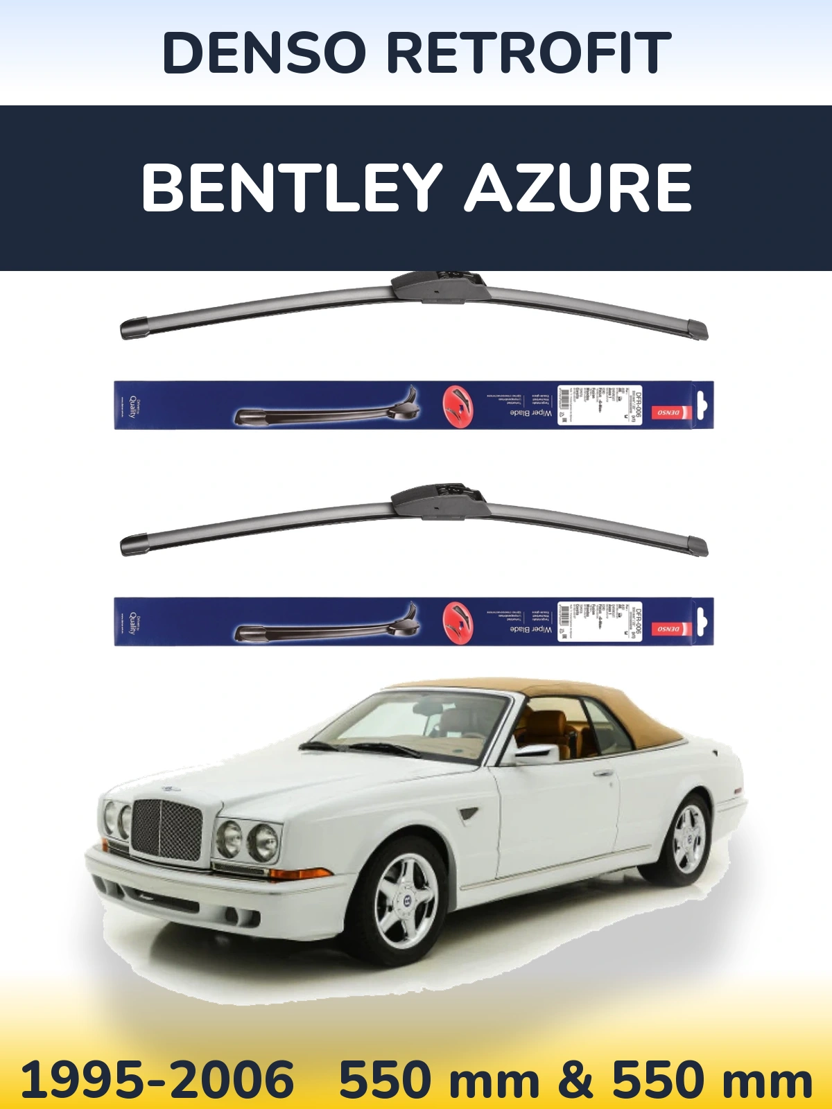 Комплект передних дворников Denso Retrofit 550 & 550 мм для Bentley Azure 1995-2006