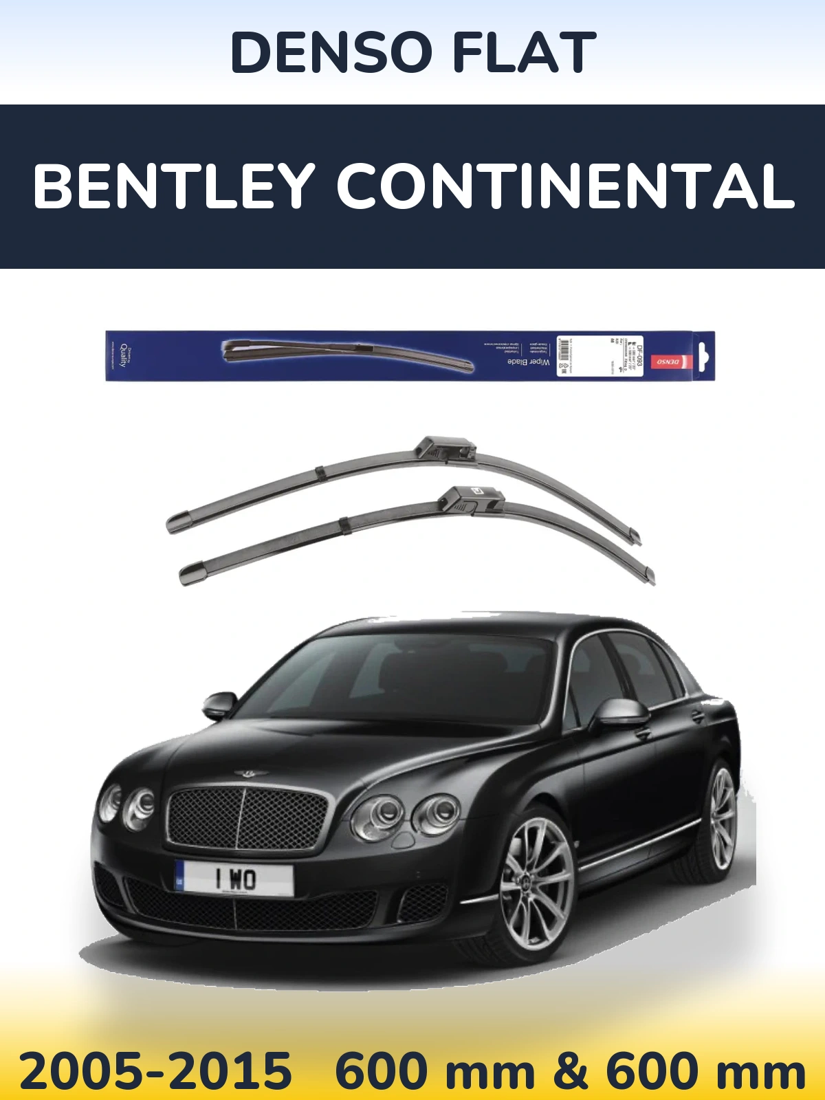 Комплект передних дворников Denso Flat 590 & 580 мм для Bentley Continental 2005-2015