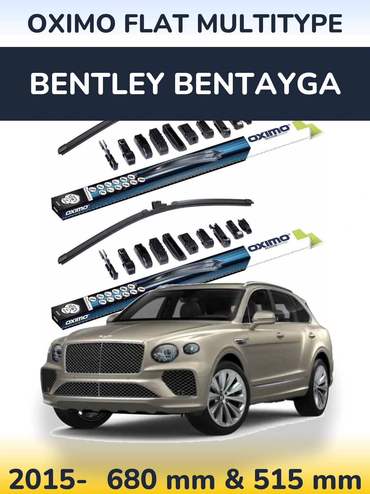 Front wiper blade set Oximo Flat MultiTipoe 700 & 500 mm for Bentley Bentayga 2015-2026