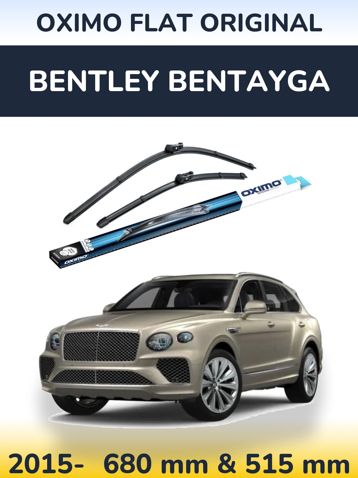 Front wiper blade set Oximo Flat Original 700 & 500 mm for Bentley Bentayga 2015-2026