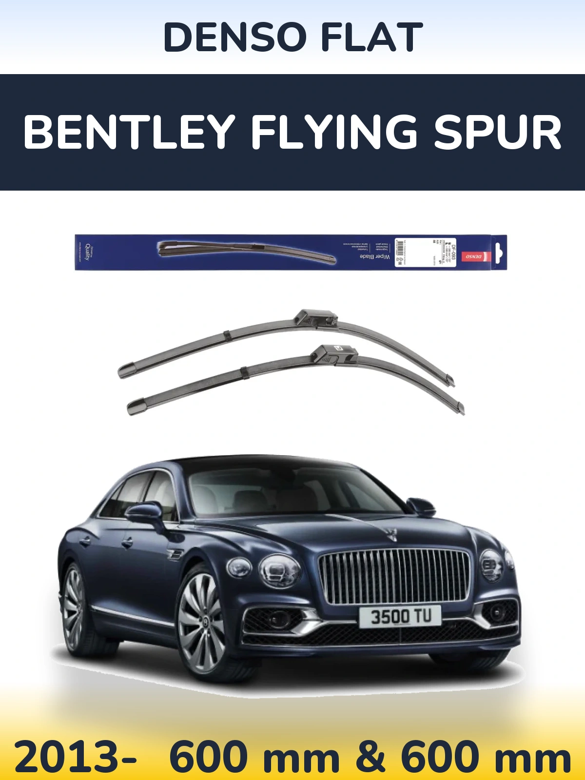 Комплект передних дворников Denso Flat 590 & 580 мм для Bentley Flying Spur 2013-2026