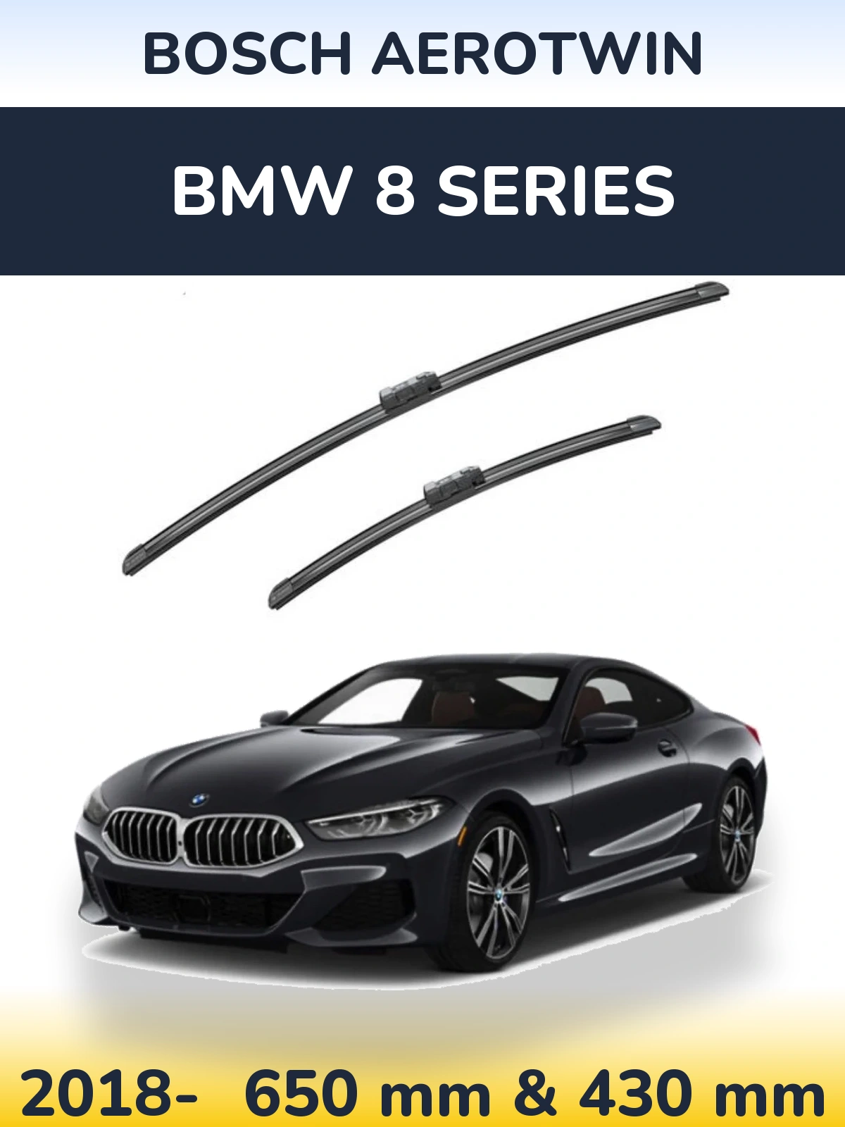 Комплект передних дворников BOSCH AeroTwin 650 & 430 мм для BMW 8 Series 2018-2026