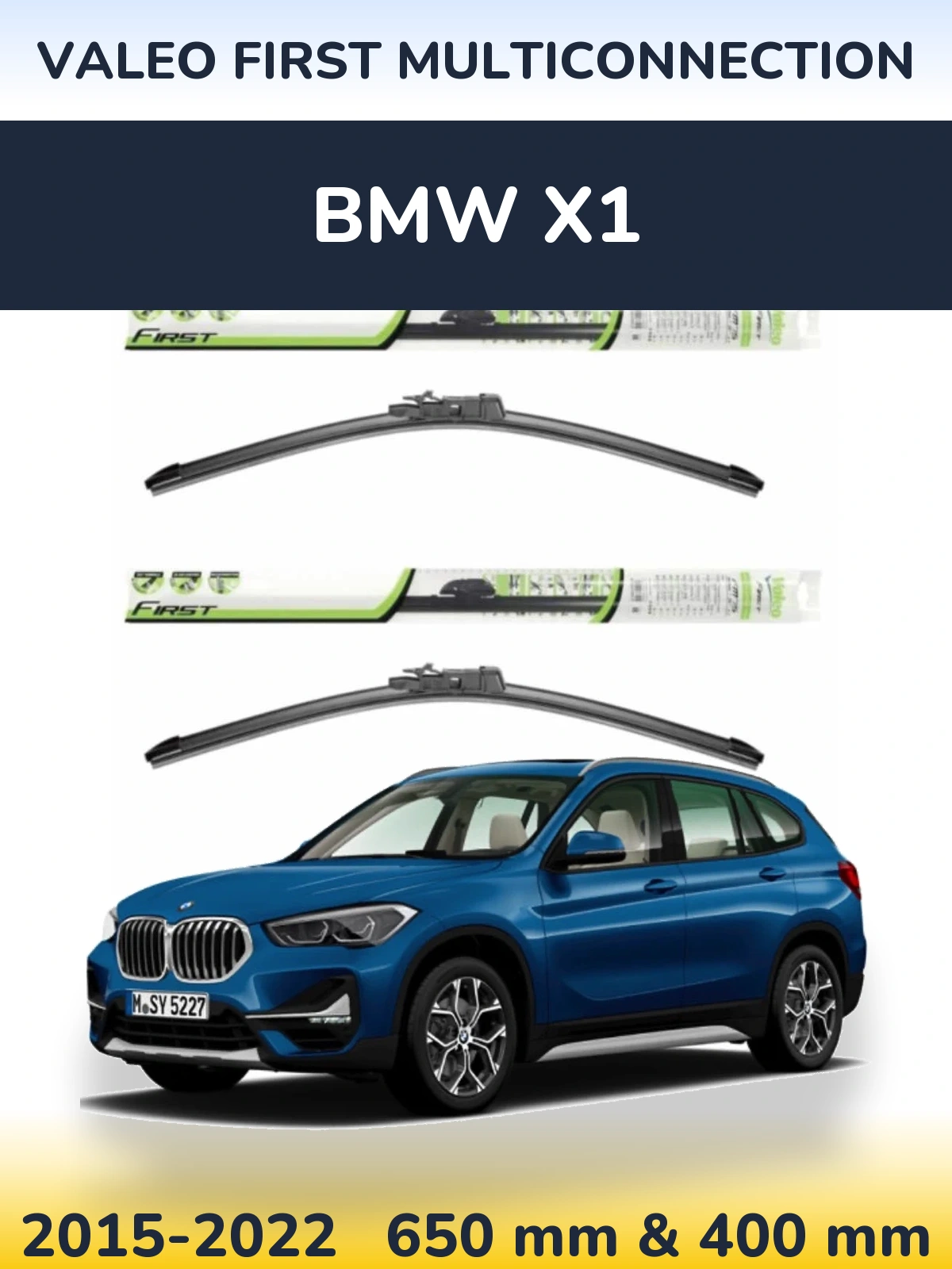 Комплект передніх щіток Valeo First MultiConnection 650 & 400 мм для BMW X1 2015-2022