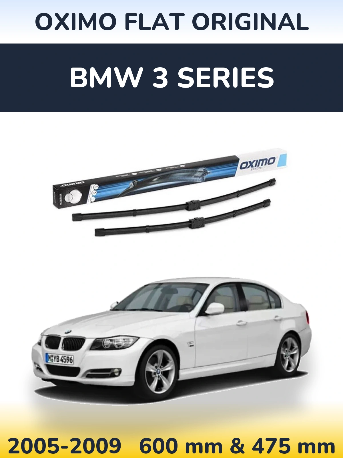 Комплект передних дворников Oximo Flat Original 600 & 475 мм для BMW 3 Series 2005-2009