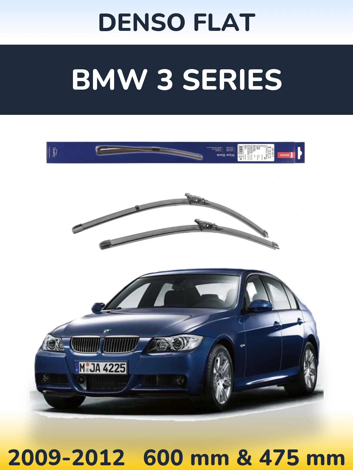 Комплект передніх щіток Denso Flat 600 & 475 мм для BMW 3 Series 2009-2012