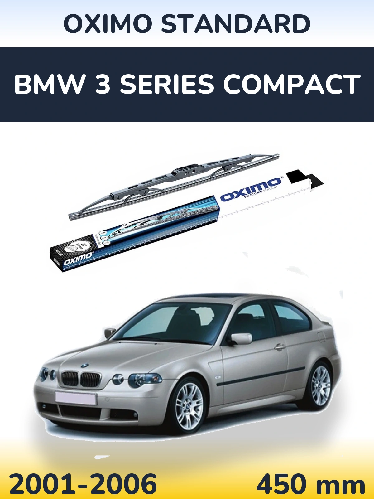 Rear wiper blade Oximo Standard 450 mm for BMW 3 Series Compact 2001-2006