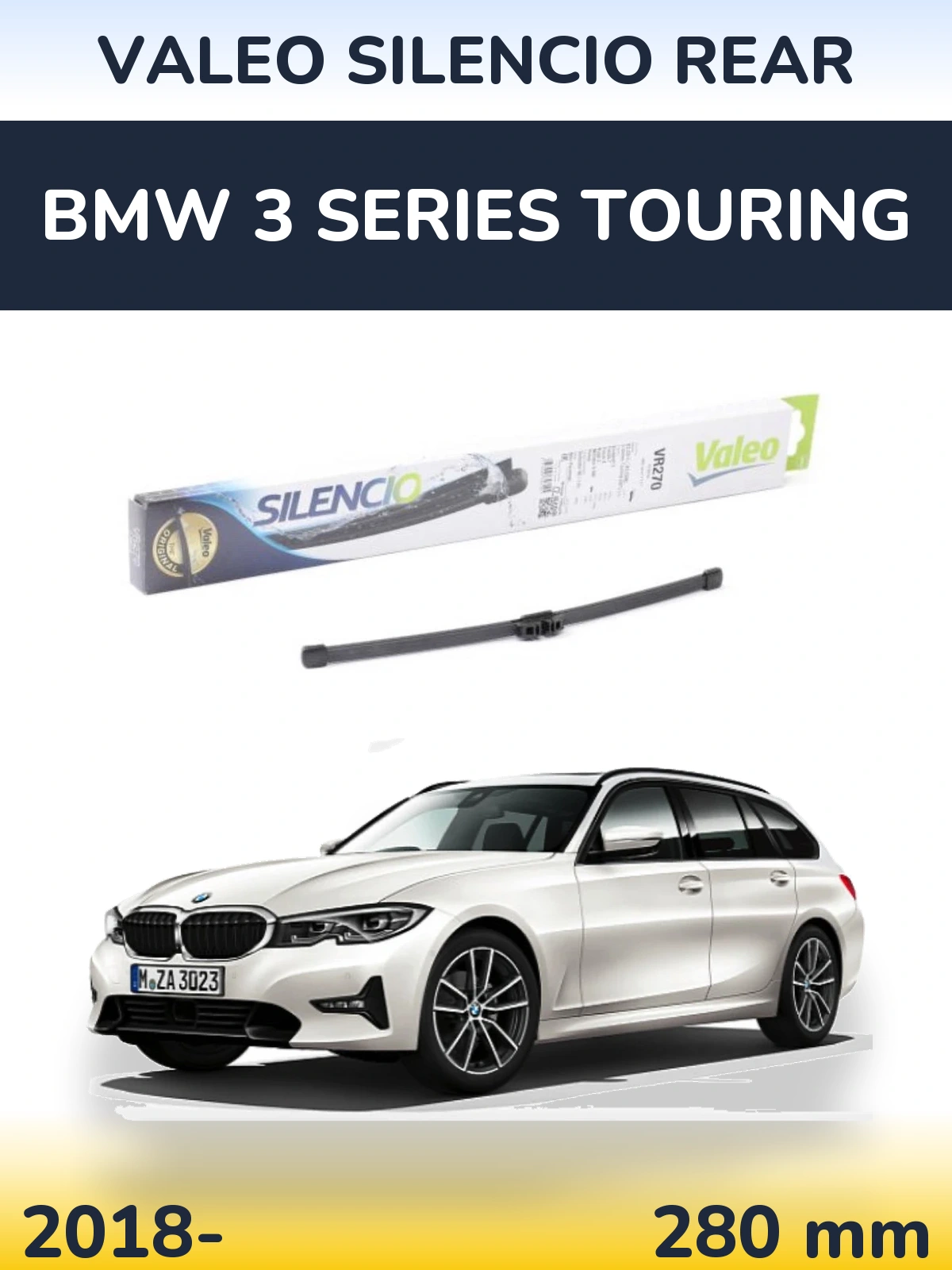 Задня щітка Valeo Silencio Rear 280 мм для BMW 3 Series Touring 2018-2026
