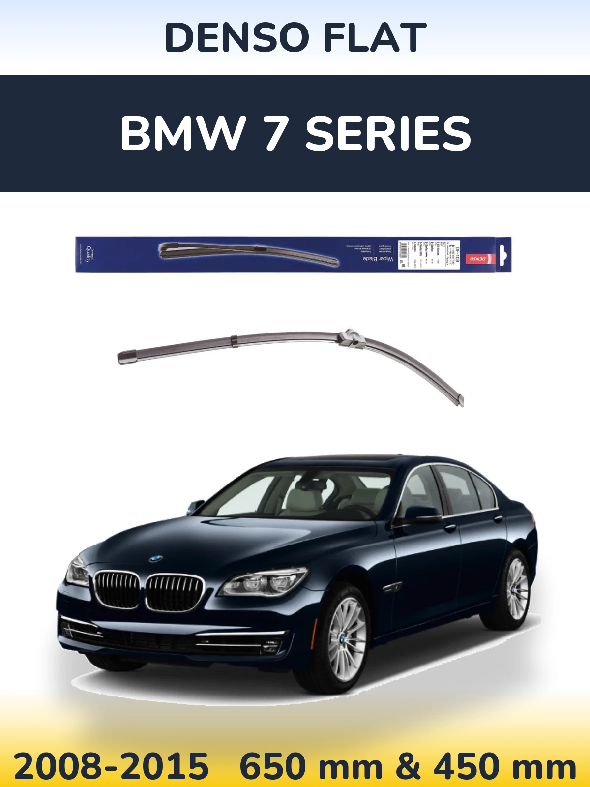 Комплект передніх щіток Denso Flat 650 & 450 мм для BMW 7 Series 2008-2015