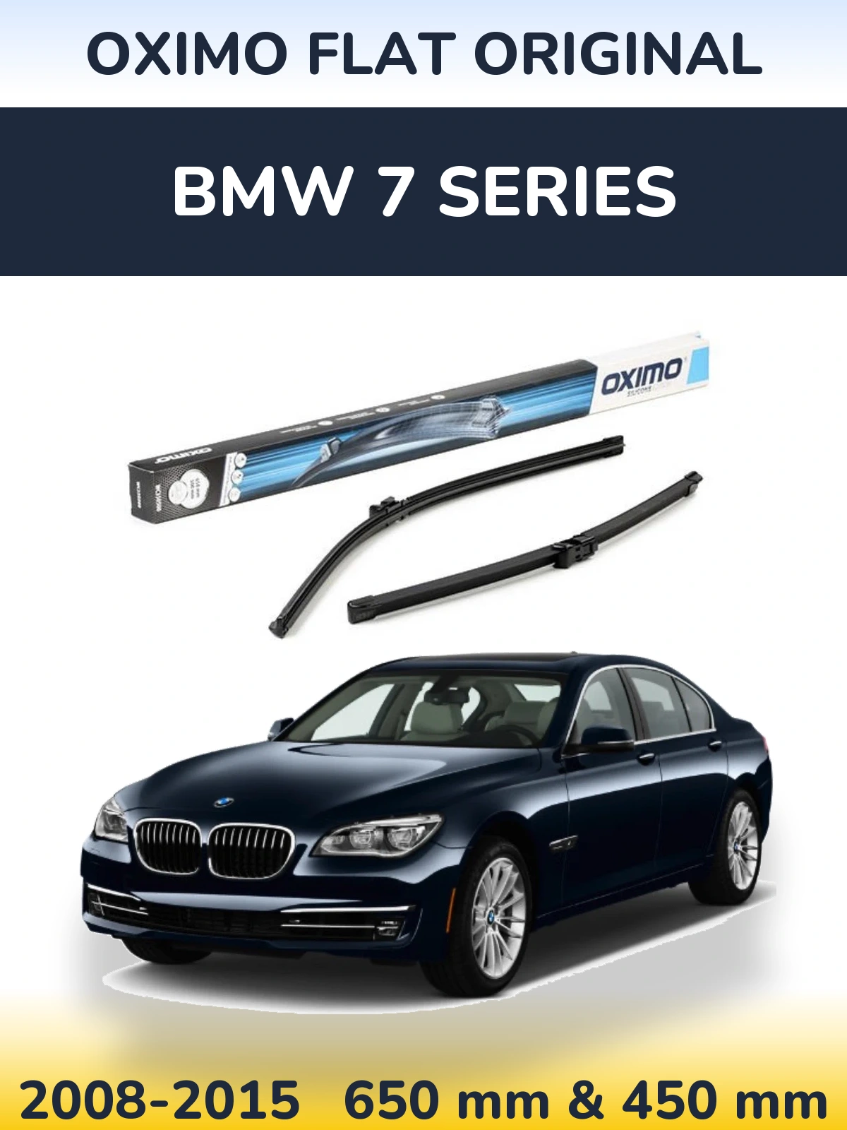 Front wiper blade set Oximo Flat Original 650 & 450 mm for BMW 7 Series 2008-2015