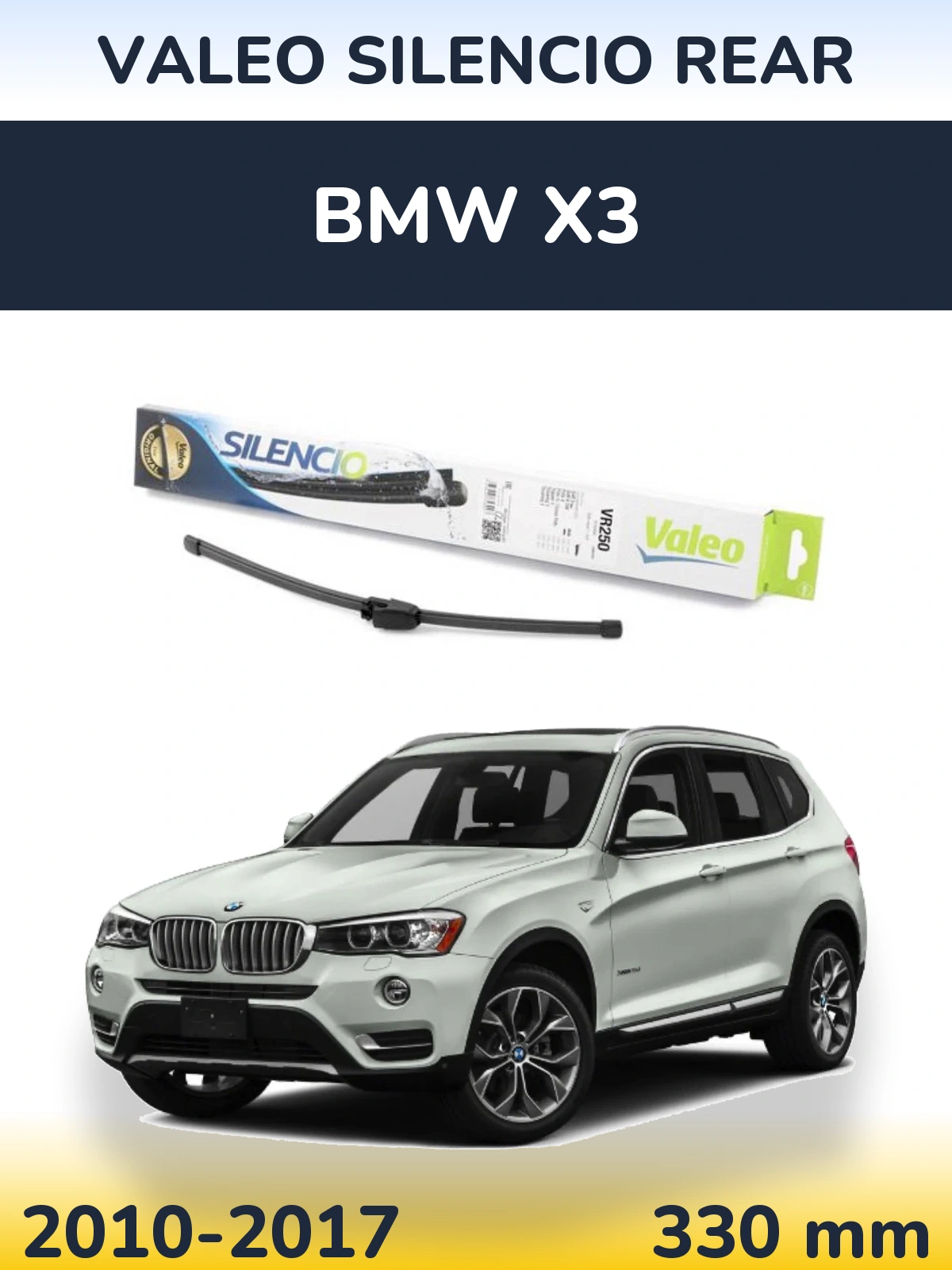 Rear wiper blade Valeo Silencio Rear 335 mm for BMW X3 2010-2017