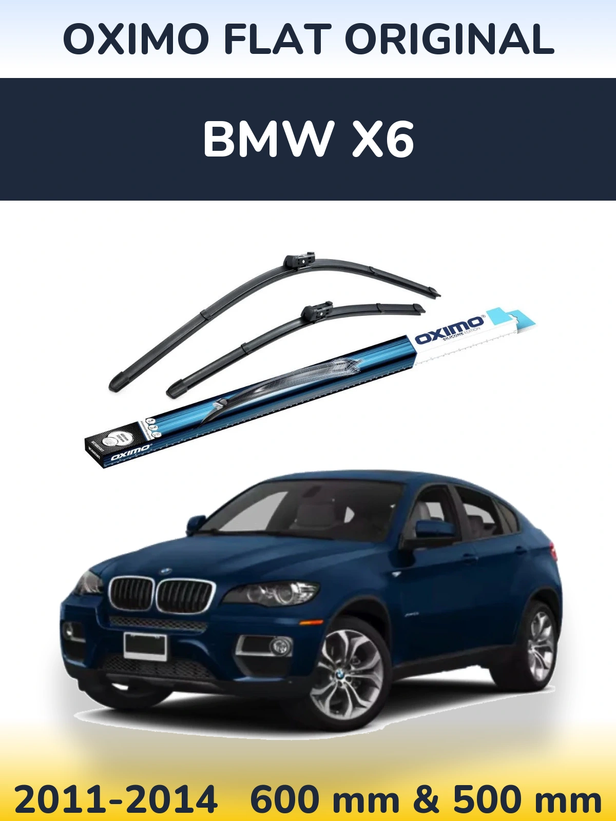 Комплект передніх щіток Oximo Flat Original 600 & 500 мм для BMW X6 2011-2014