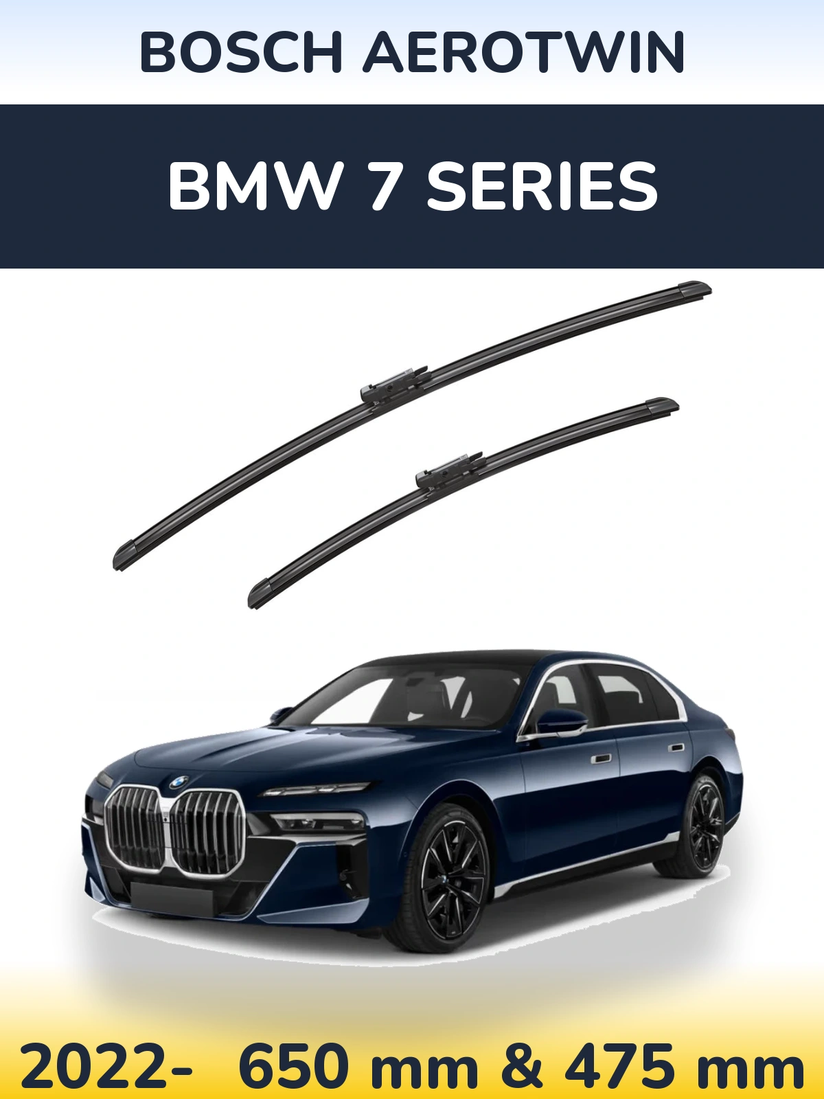 Комплект передніх щіток BOSCH AeroTwin 650 & 475 мм для BMW 7 Series 2022-2026