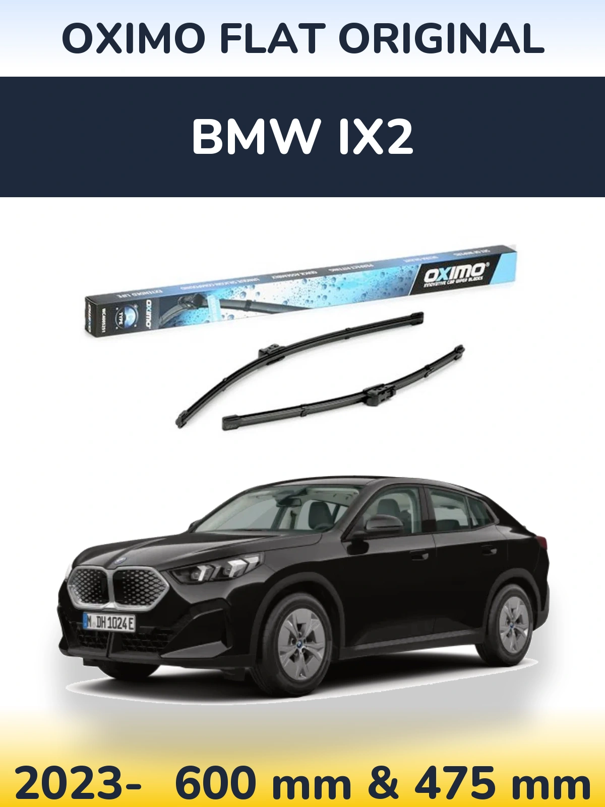 Комплект передніх щіток Oximo Flat Original 600 & 475 мм для BMW iX2 2023-2026