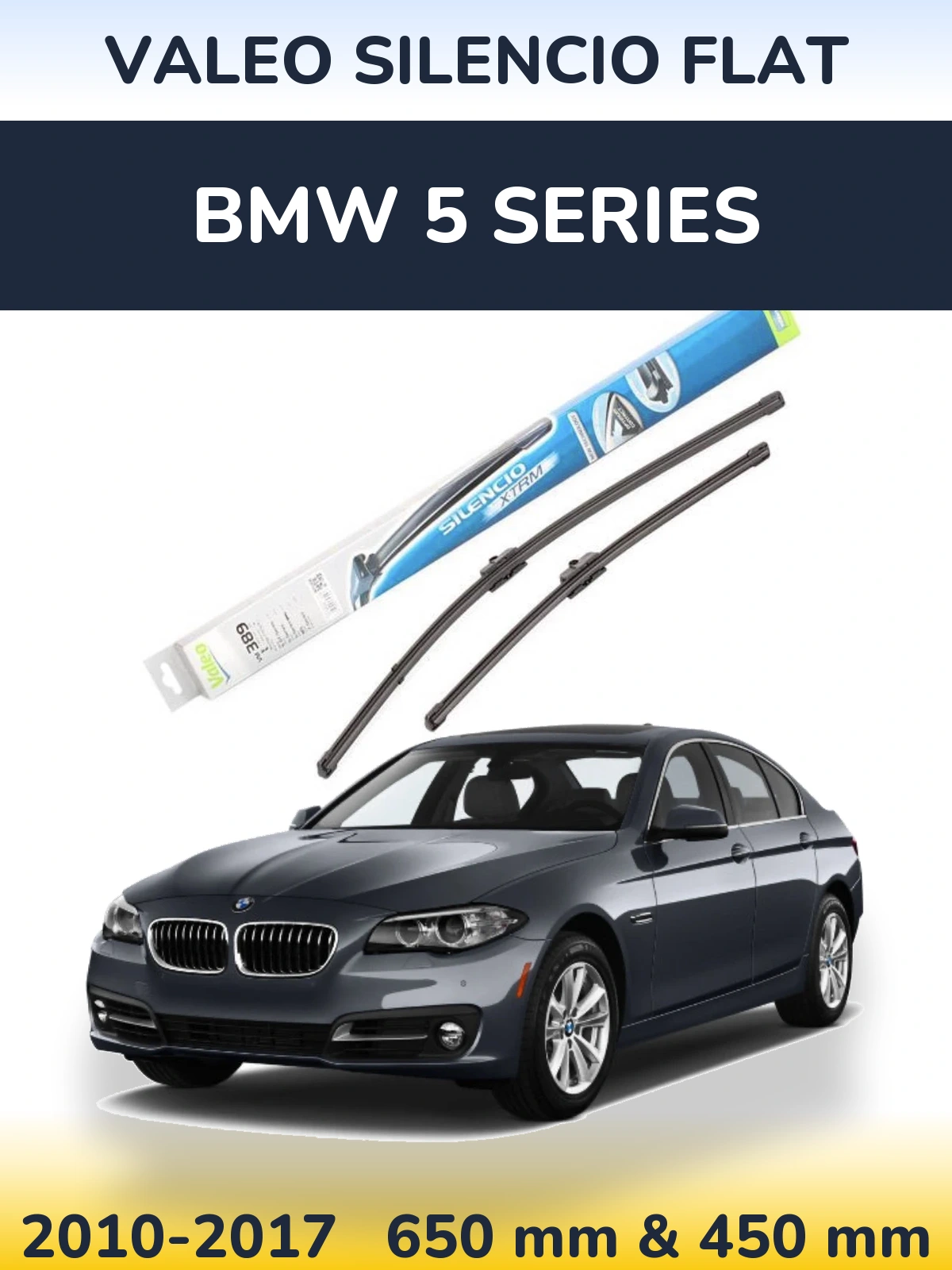 Комплект передних дворников Valeo Silencio Flat 650 & 450 мм для BMW 5 Series 2010-2017