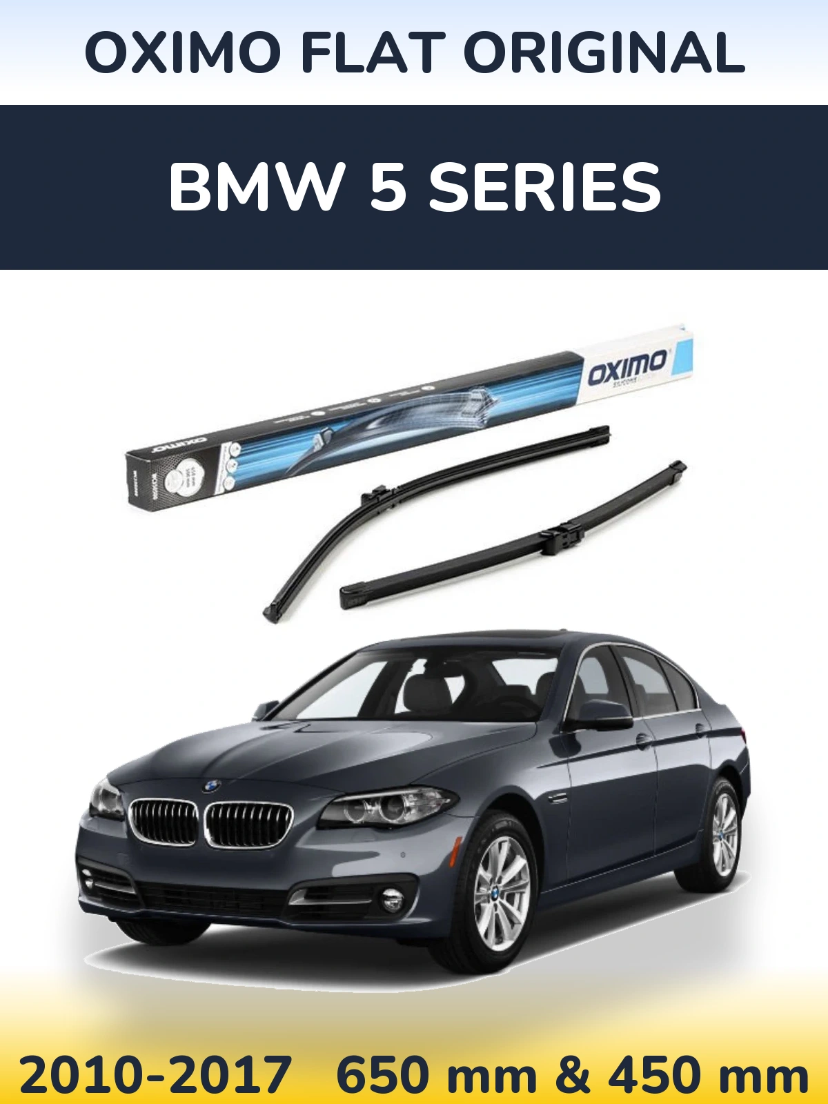 Комплект передних дворников Oximo Flat Original 650 & 450 мм для BMW 5 Series 2010-2017