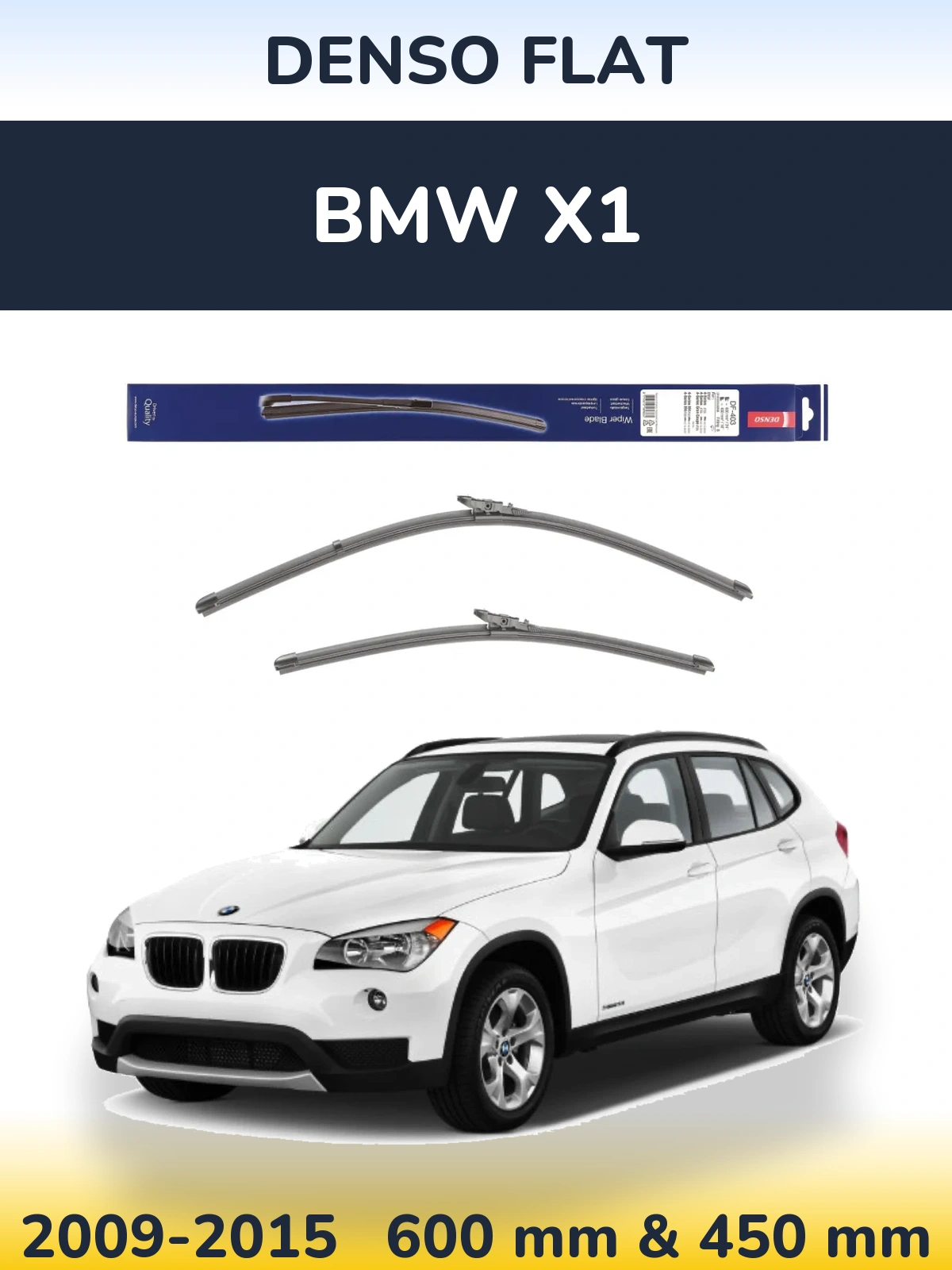 Комплект передних дворников Denso Flat 600 & 450 мм для BMW X1 2009-2015
