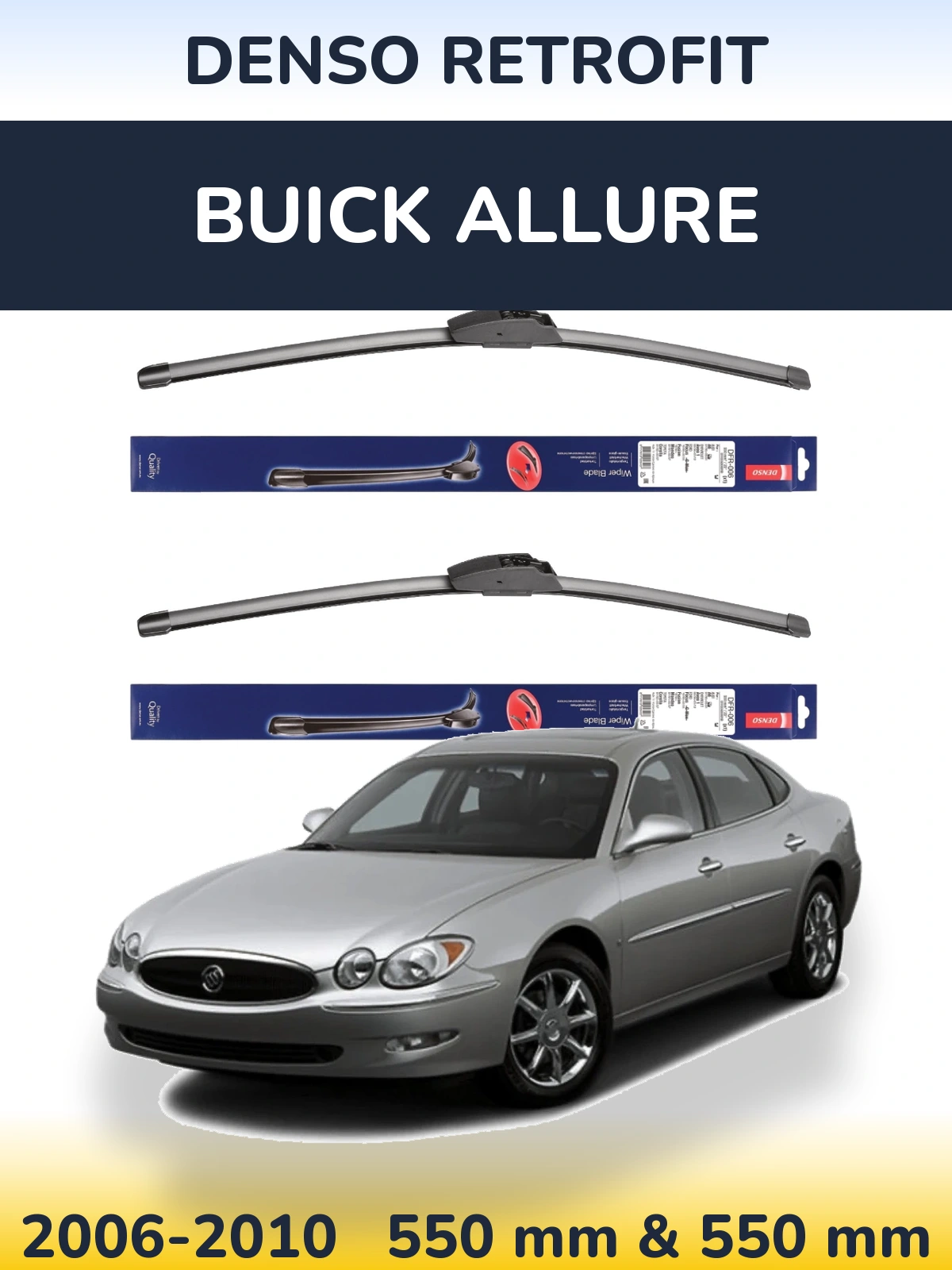 Комплект передніх щіток Denso Retrofit 550 & 550 мм для Buick Allure 2006-2010