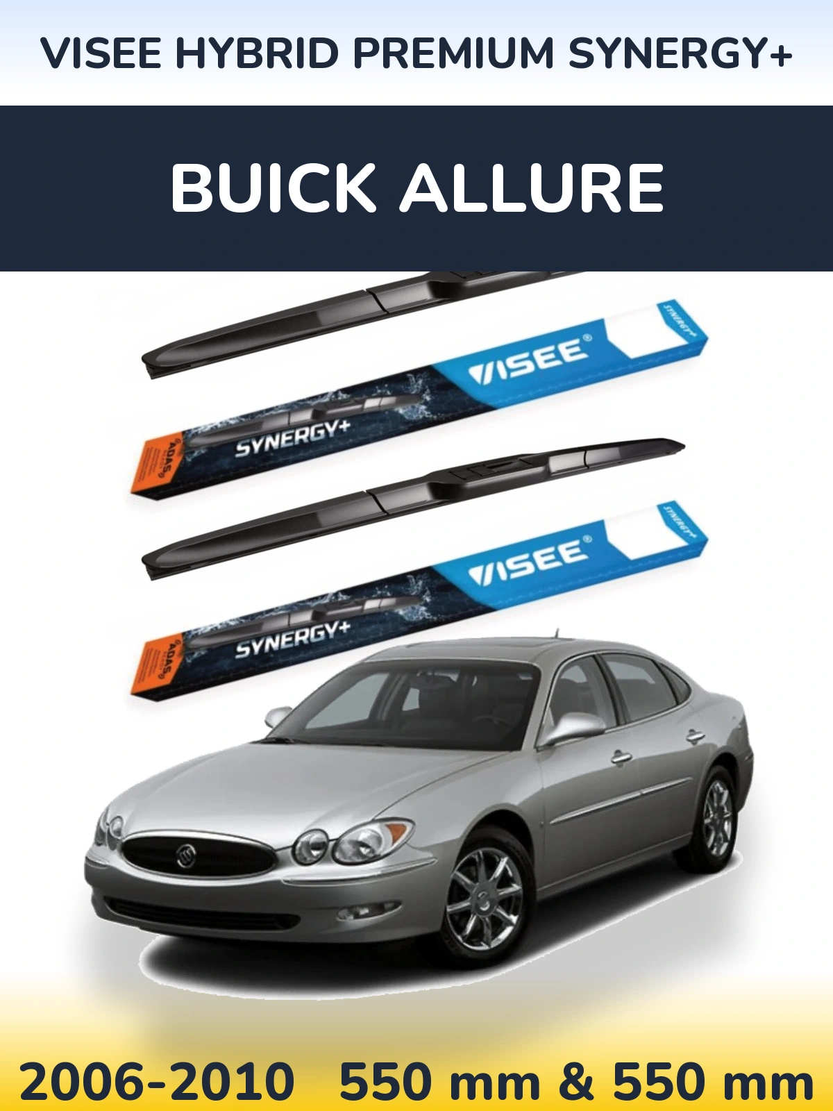 Комплект передніх щіток VISEE HYBRID PREMIUM SYNERGY+ 550 & 550 мм для Buick Allure 2006-2010