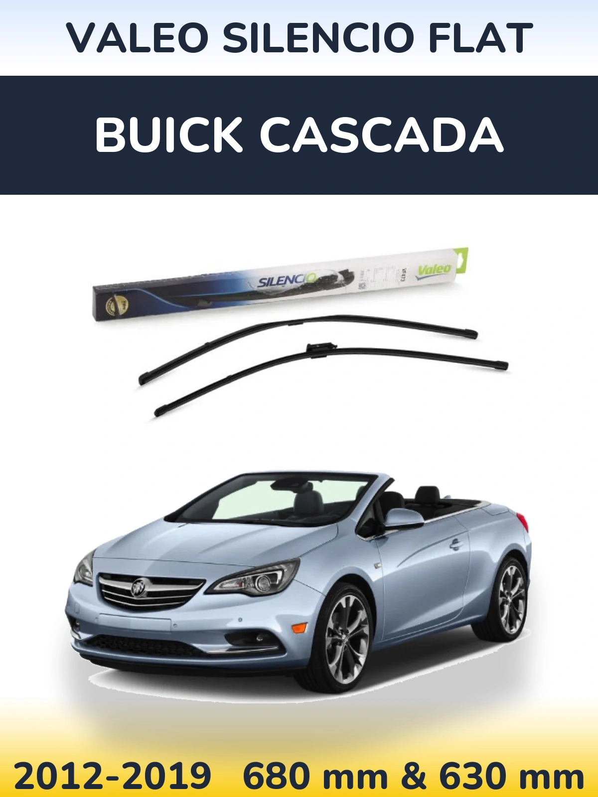 Комплект передних дворников Valeo Silencio Flat 650 & 650 мм для Buick Cascada 2012-2019