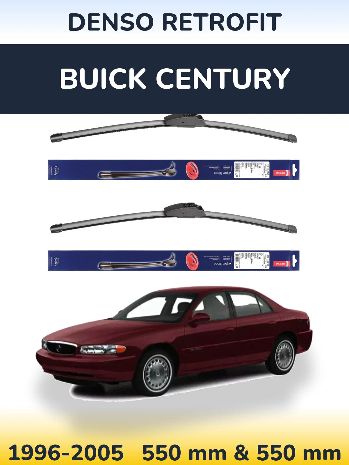 Комплект передніх щіток Denso Retrofit 550 & 550 мм для Buick Century 1996-2005